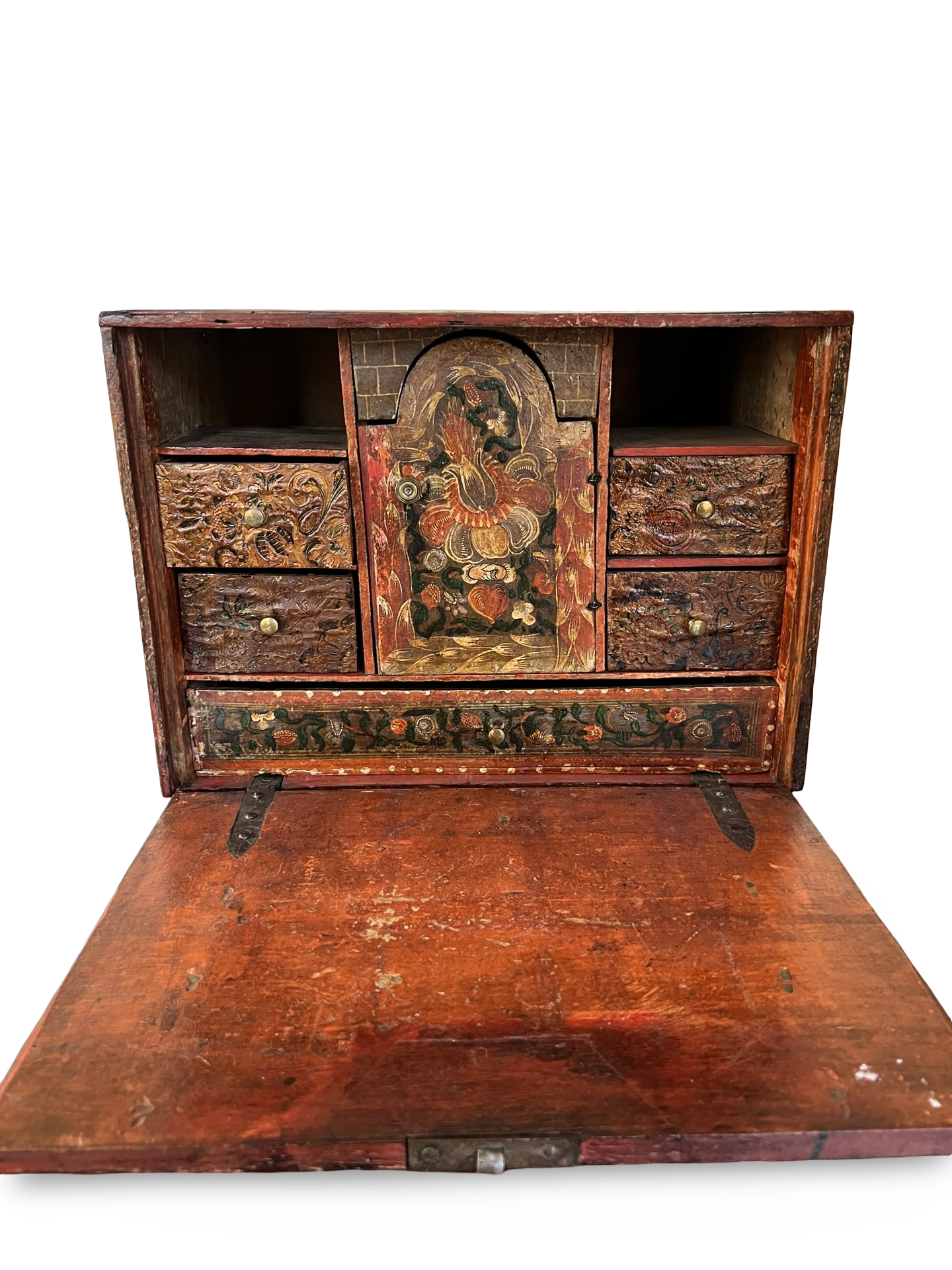Alpine painted strongbox / travelling cabinet