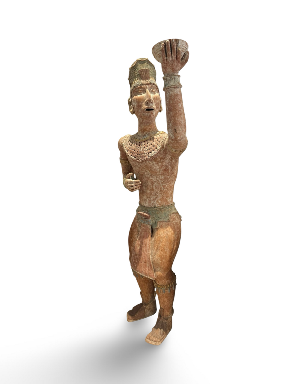 A towering guardian in terracotta