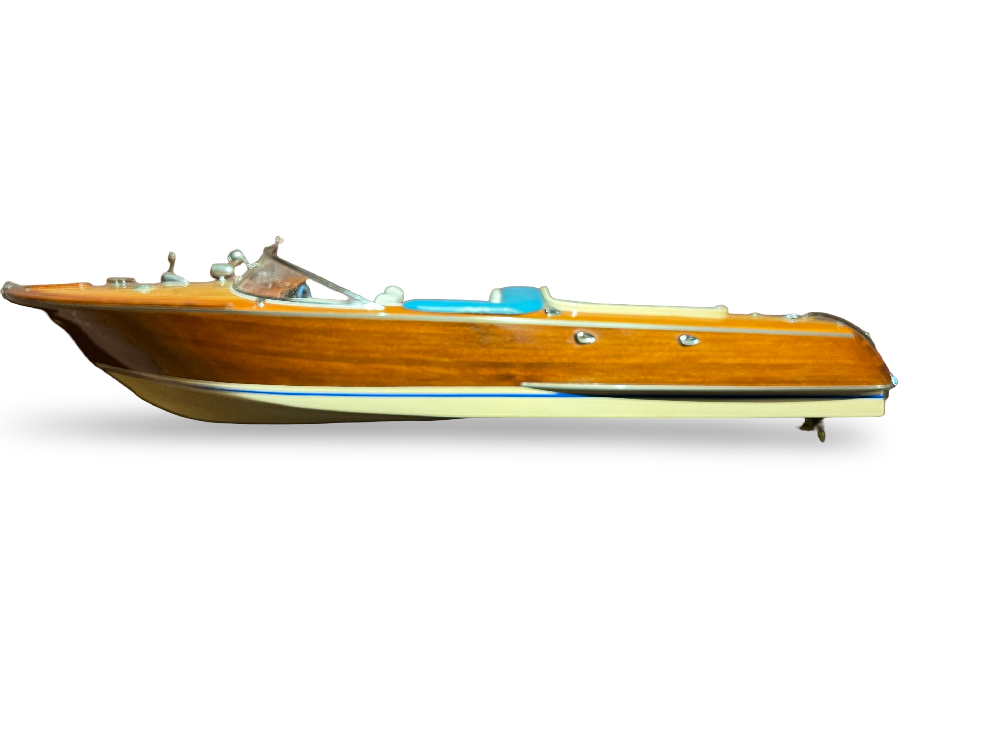 Vintage “Riva-style” Wooden Speedboat – Wall-Mounted Model, ca. 1970–1990