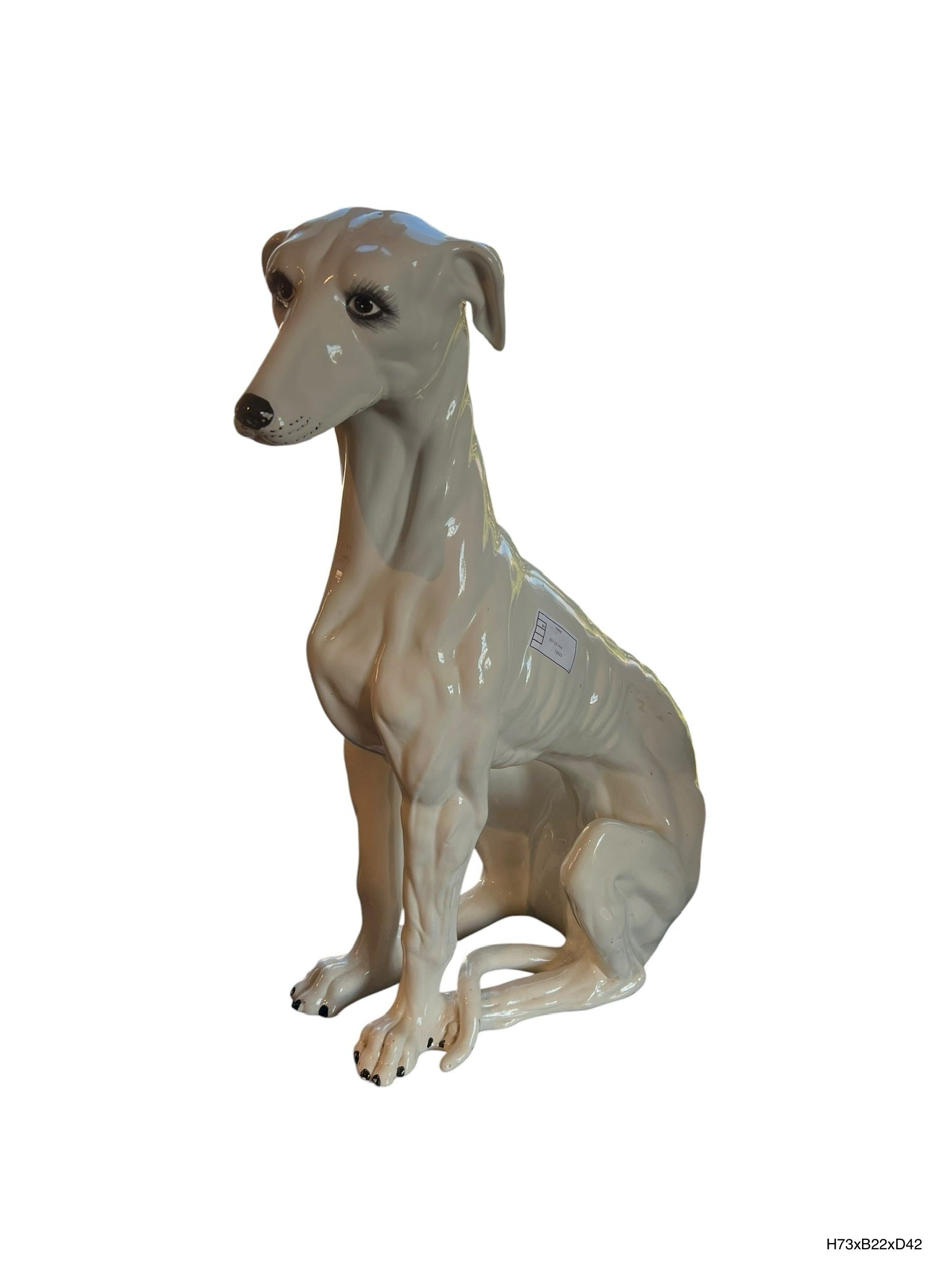 Porseleinen Windhond – Sitzendorf Porzellanfabrik, Duitsland (1950–1965)