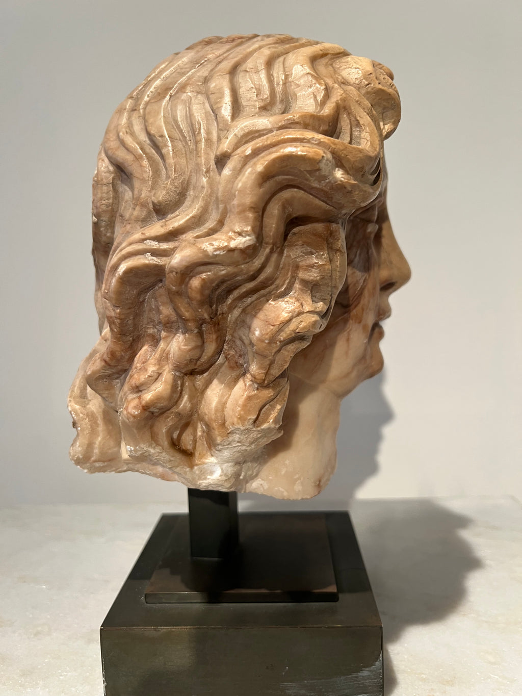 Antiek marmeren hoofd van een jongeling – Neoklassiek / Renaissance Revival – 19e eeuw