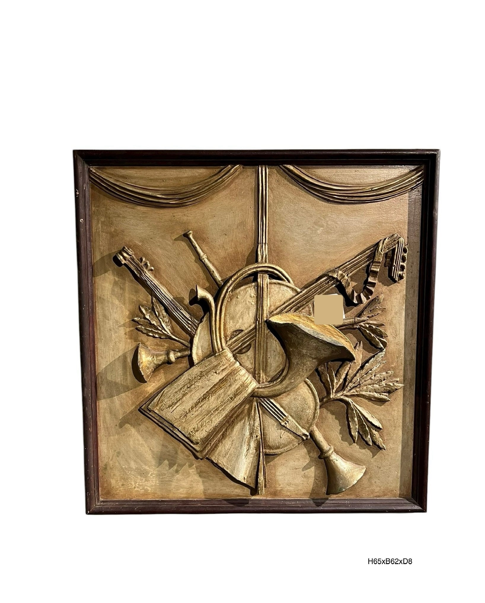 NEOCLASSICISTISCH MUZIKAAL RELIËF – GESNEDEN EN VERGULD HOUT