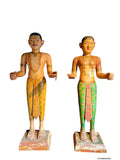 Pair of Large Rajasthani Polychrome Wooden Figures — India, Late 20th Century (H120 cm)
