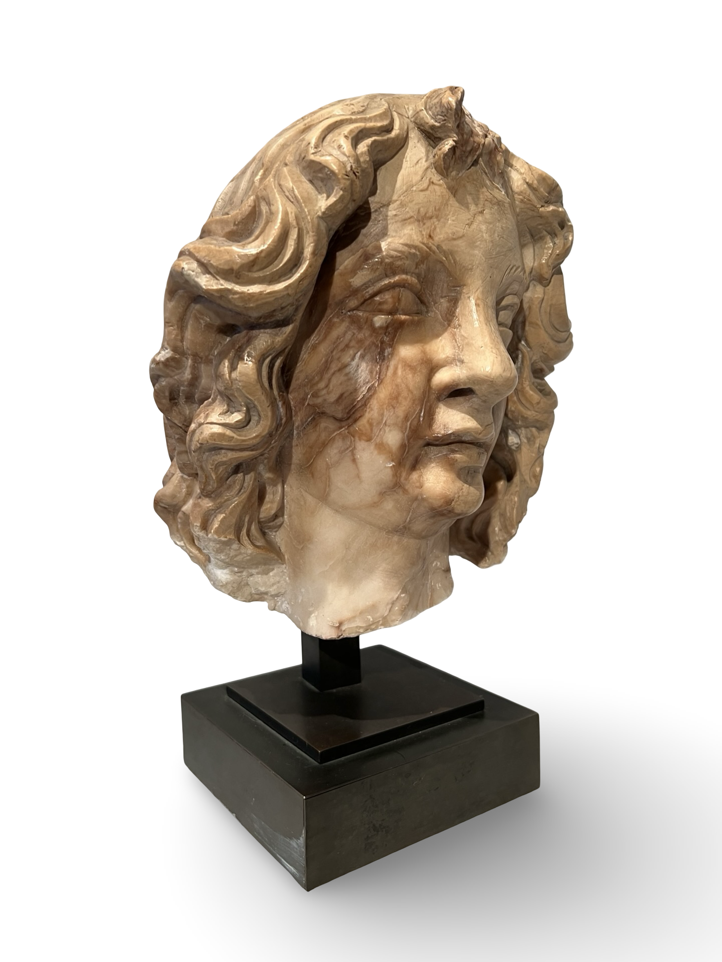 Antiek marmeren hoofd van een jongeling – Neoklassiek / Renaissance Revival – 19e eeuw