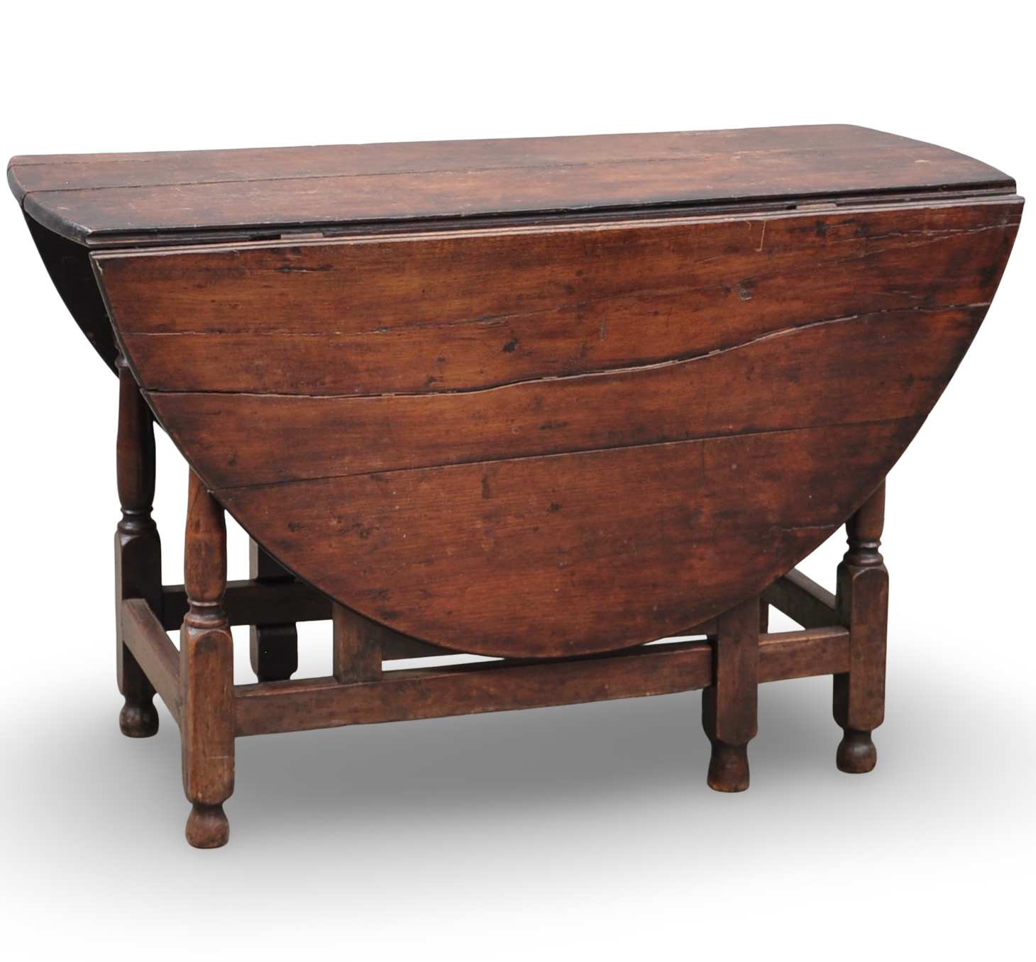 Early oak “gateleg” drop-leaf table – England, late 17th / early 18th century