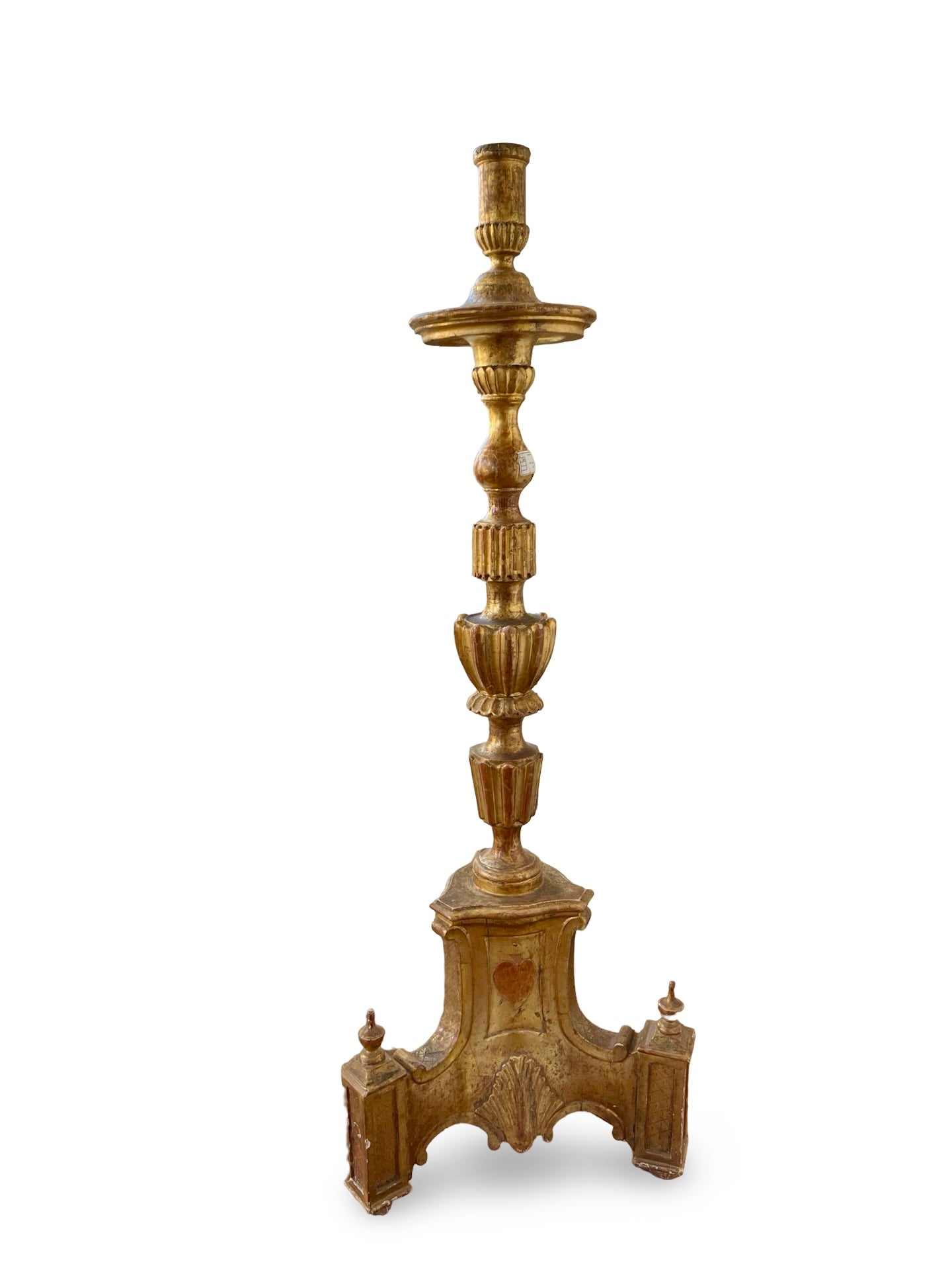 Italian Giltwood Floor Candlestick / Torchère (c. 1780–1830) — 170 cm