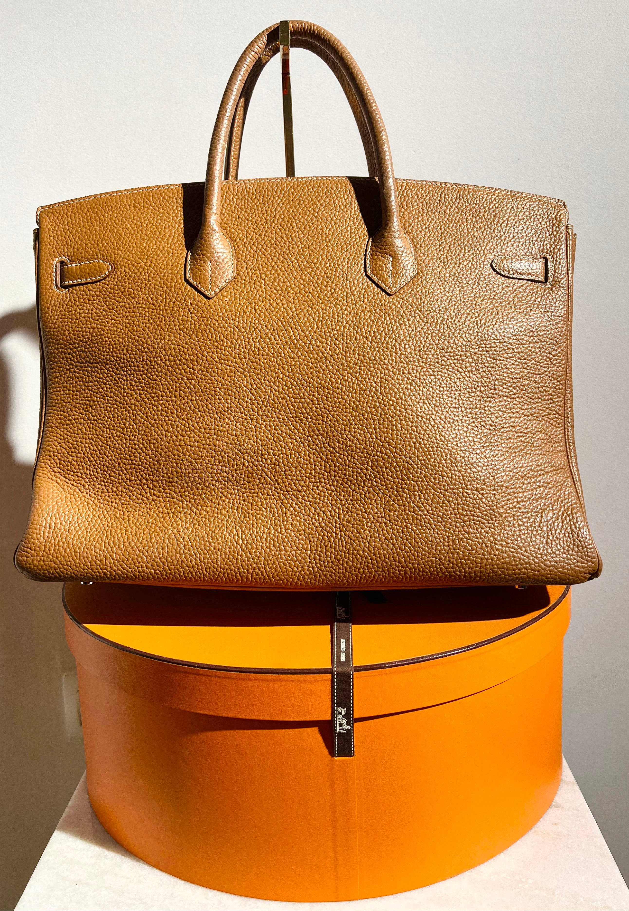 Hermès Birkin 35 – Gold Togo-leer met palladium beslag