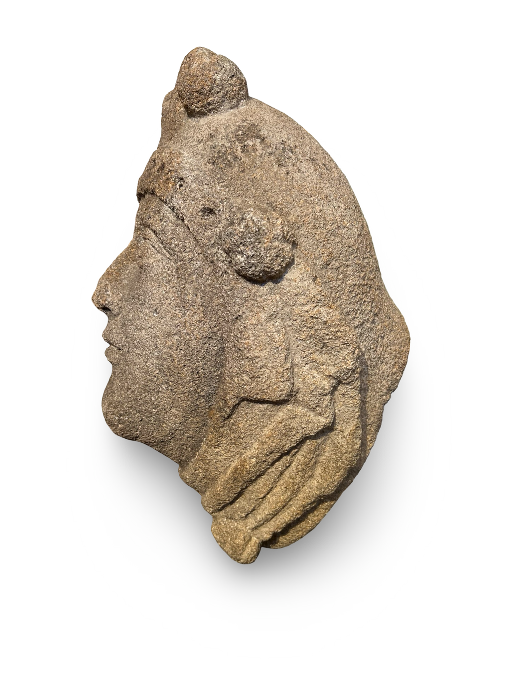 Romanesque-style stone head