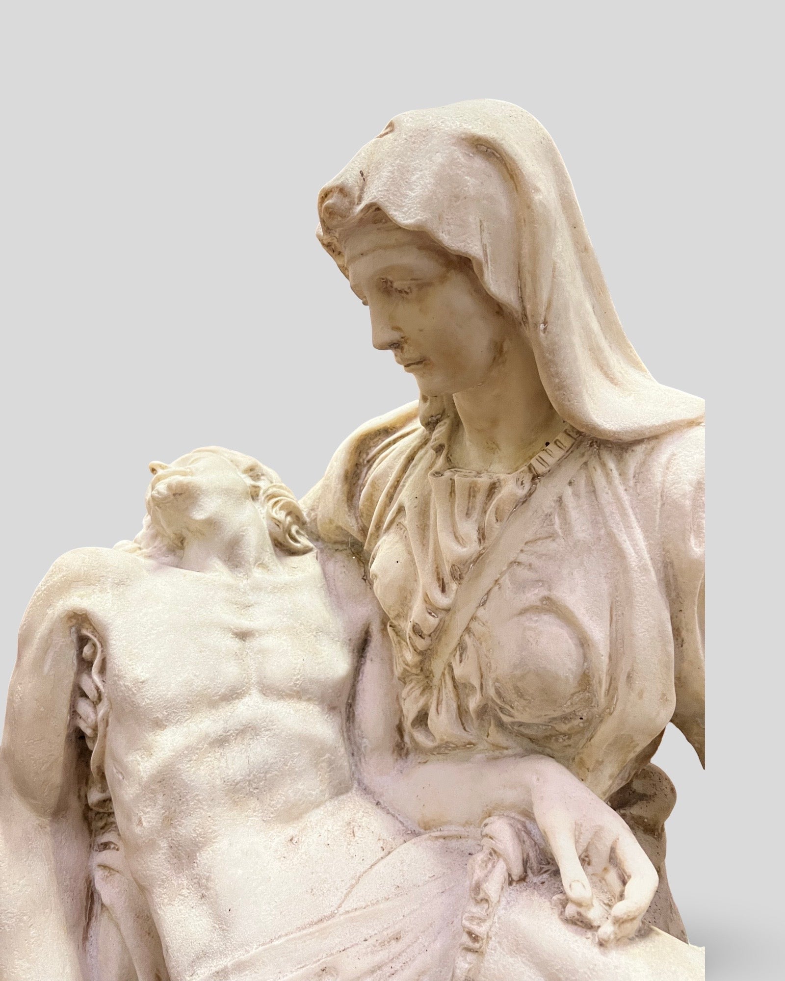 Large Pietà group sculpture — cast devotional figure (20th c. decorative production, Continental Europe)
