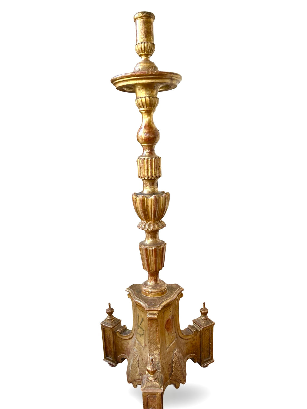 Italian Giltwood Floor Candlestick / Torchère (c. 1780–1830) — 170 cm