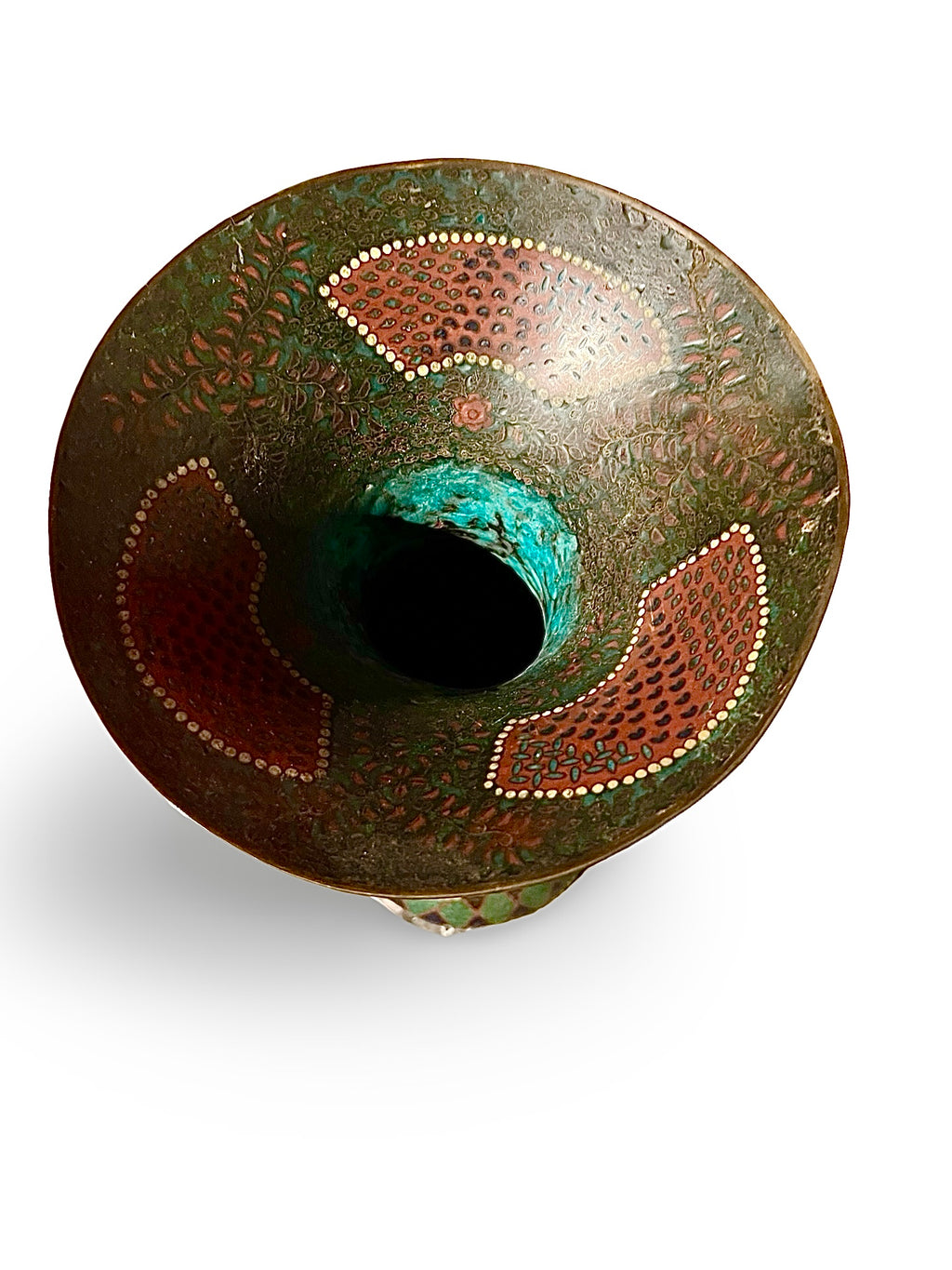 Japanese Cloisonné Vase with Bird Motif — Meiji–Taishō Period