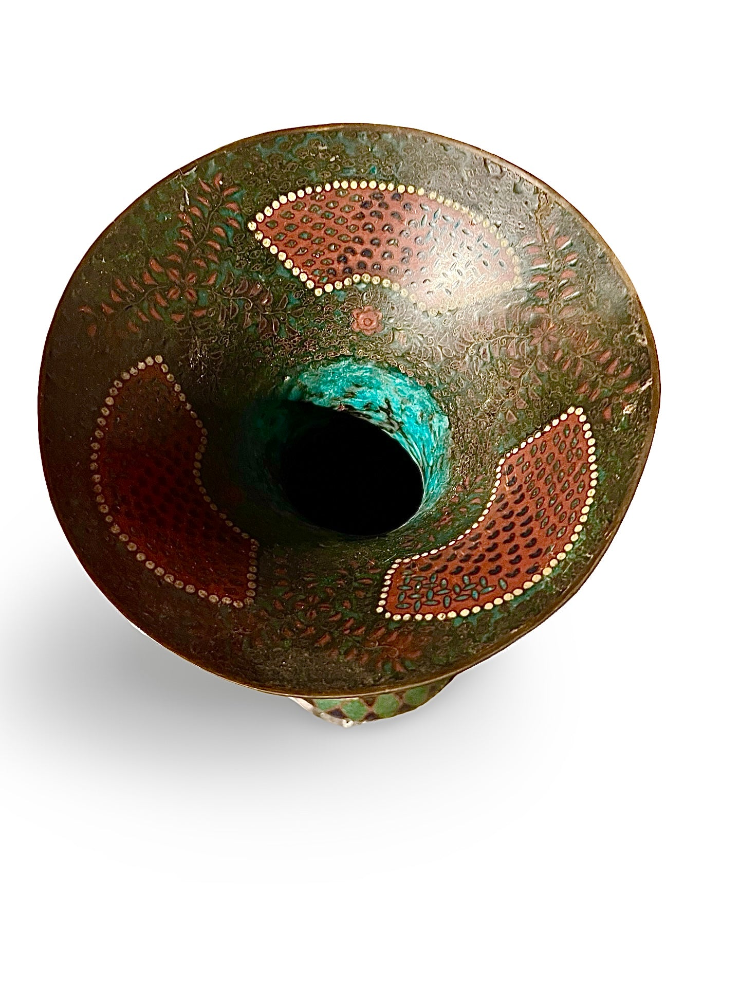 Japanese Cloisonné Vase with Bird Motif — Meiji–Taishō Period