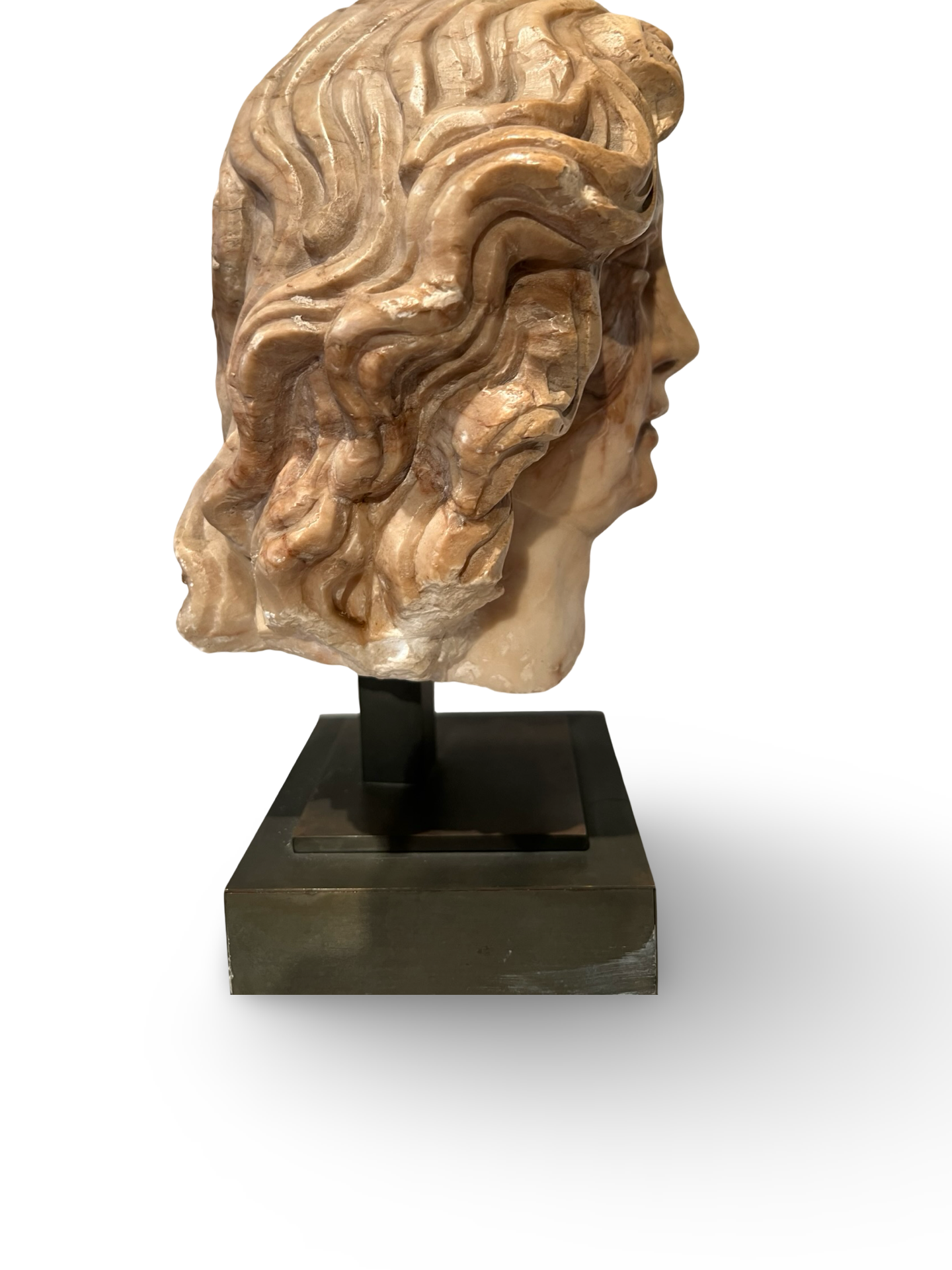 Antiek marmeren hoofd van een jongeling – Neoklassiek / Renaissance Revival – 19e eeuw