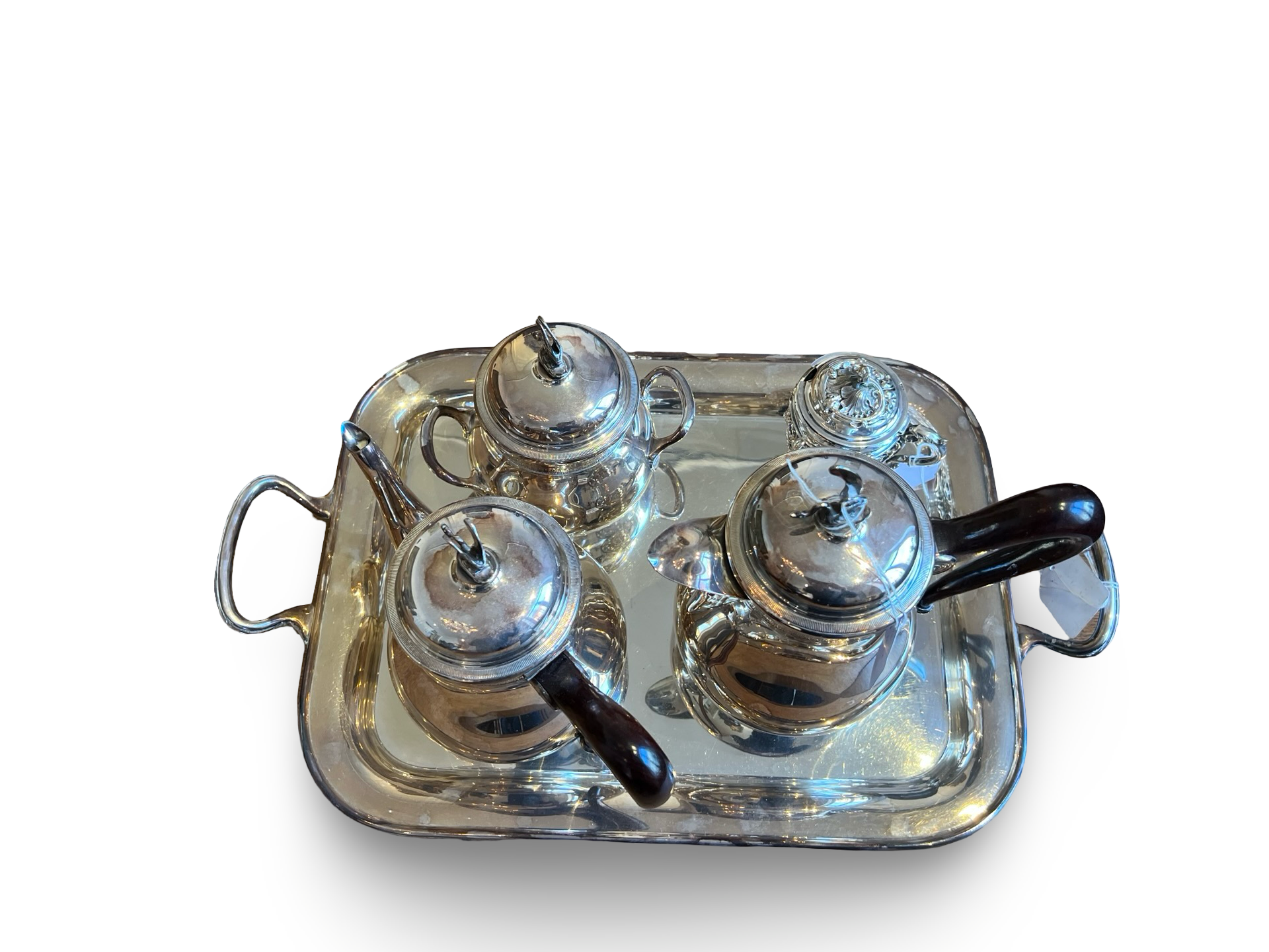 A continental silver coffee service with beautiful curves