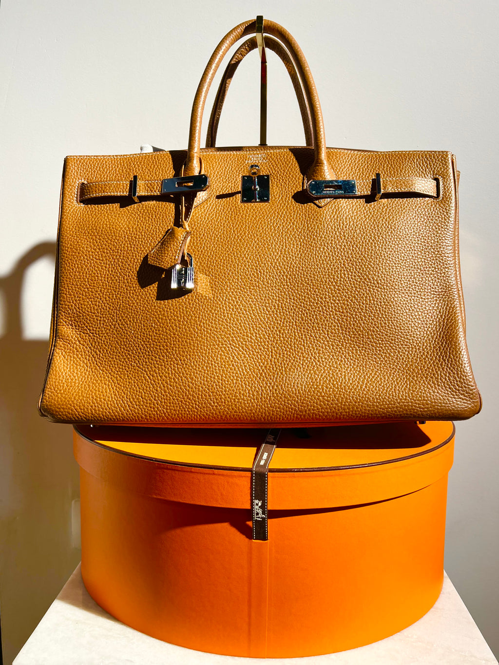 Hermès Birkin 35 – Gold Togo-leer met palladium beslag