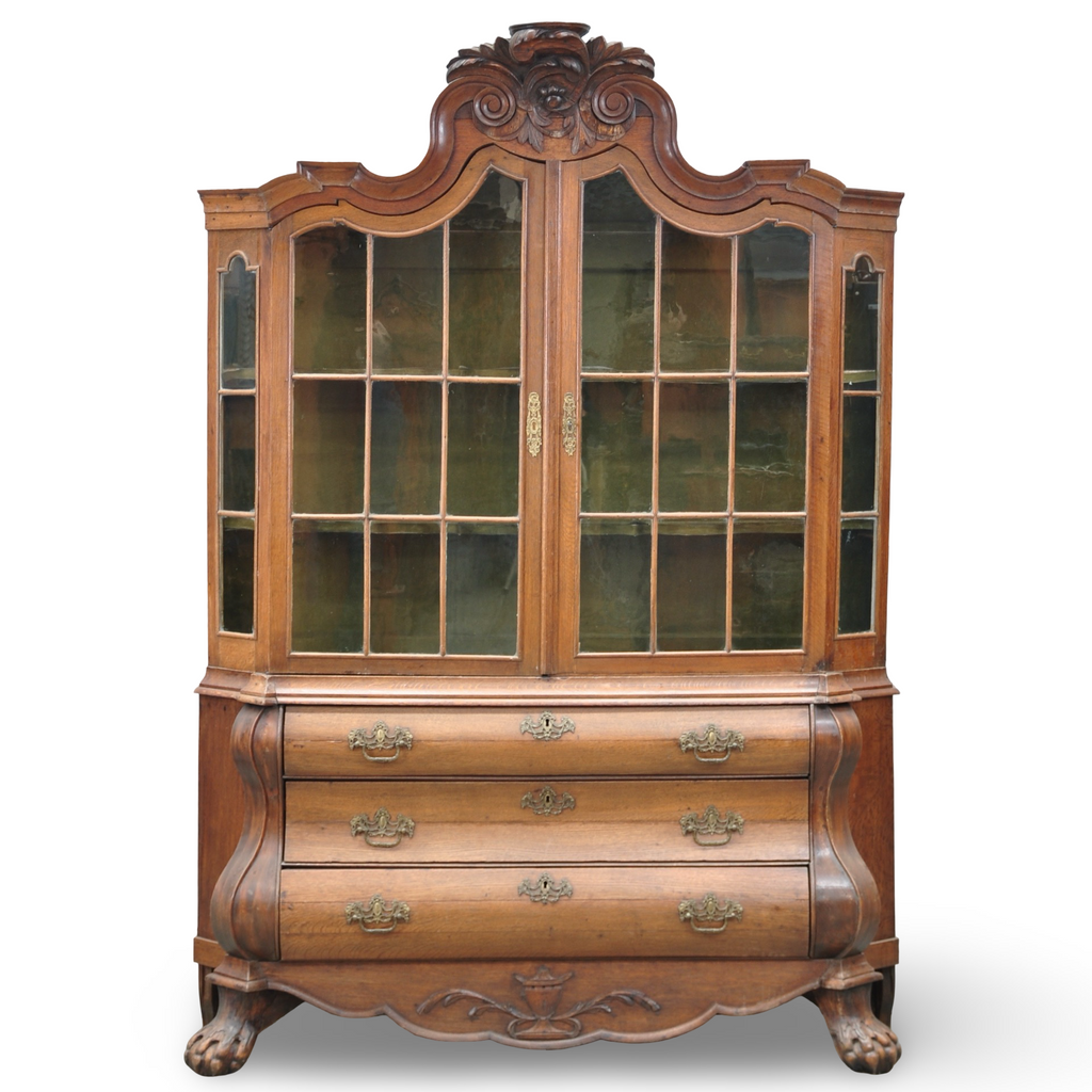 Late 18th-Century Dutch Walnut Display Cabinet