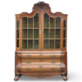 Late 18th-Century Dutch Walnut Display Cabinet