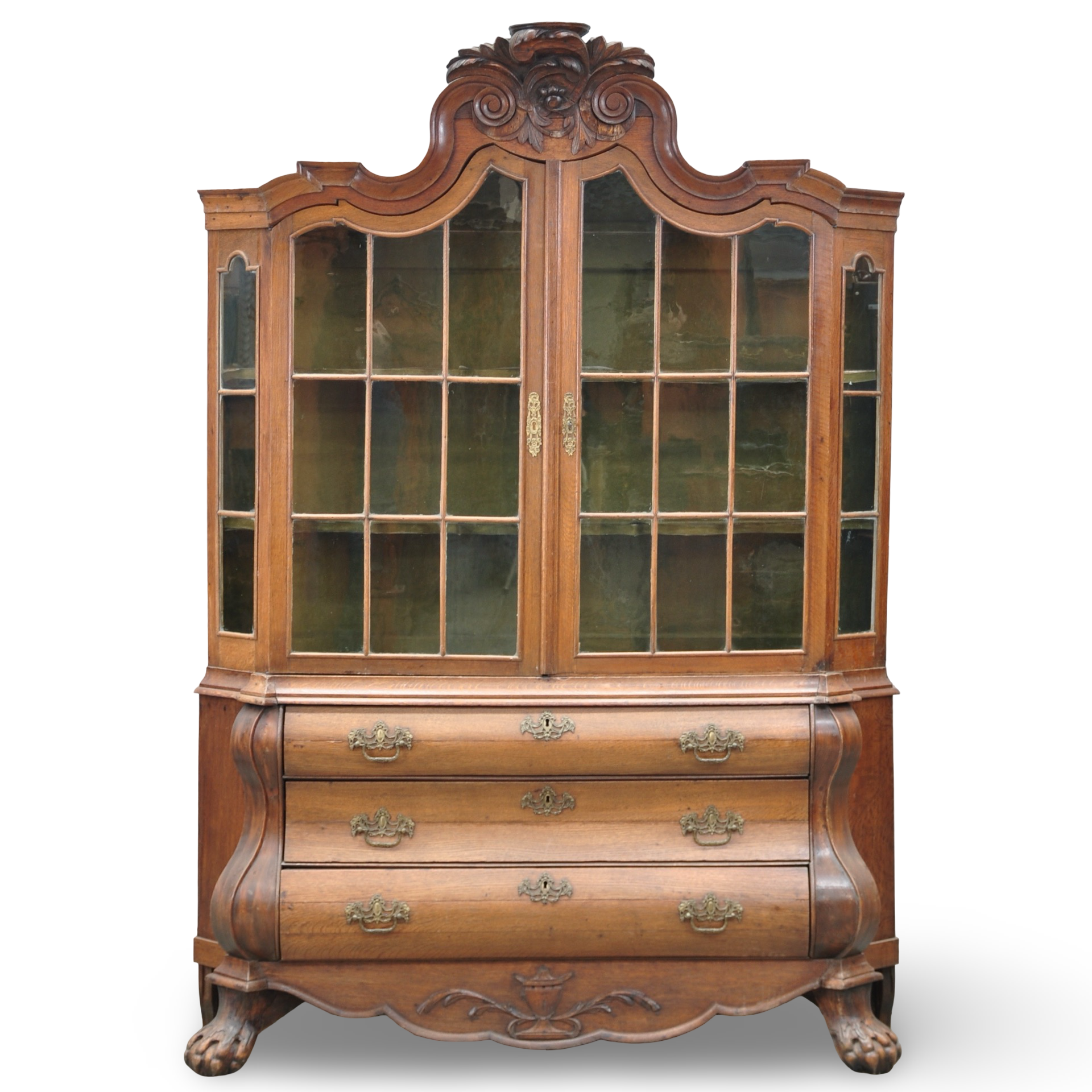 Late 18th-Century Dutch Walnut Display Cabinet