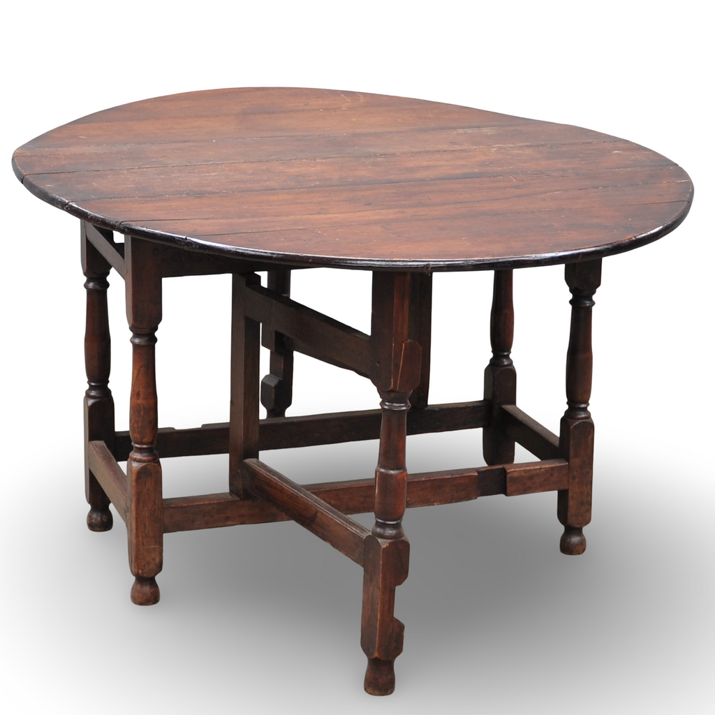 Early oak “gateleg” drop-leaf table – England, late 17th / early 18th century