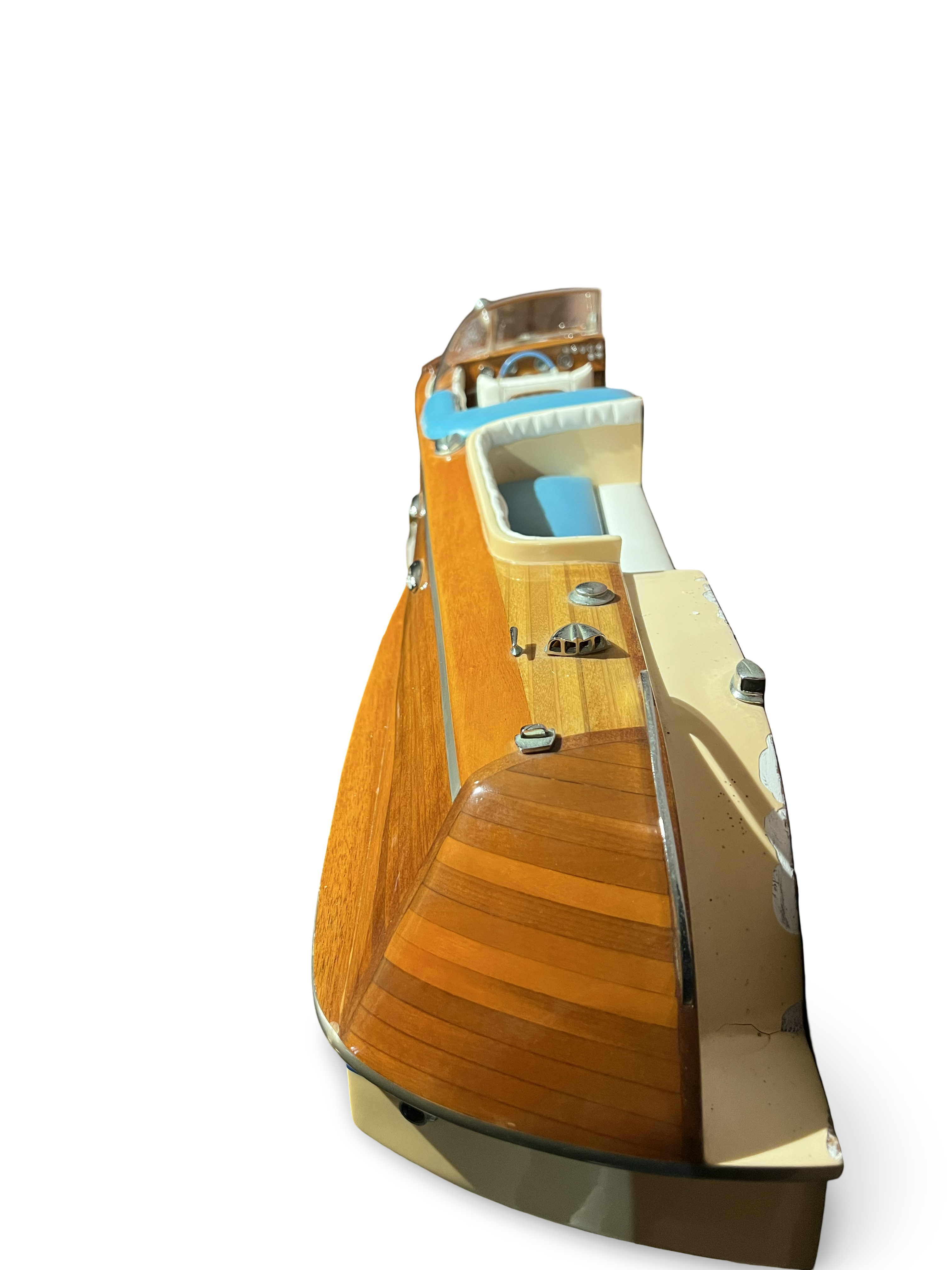 Vintage “Riva-style” Wooden Speedboat – Wall-Mounted Model, ca. 1970–1990