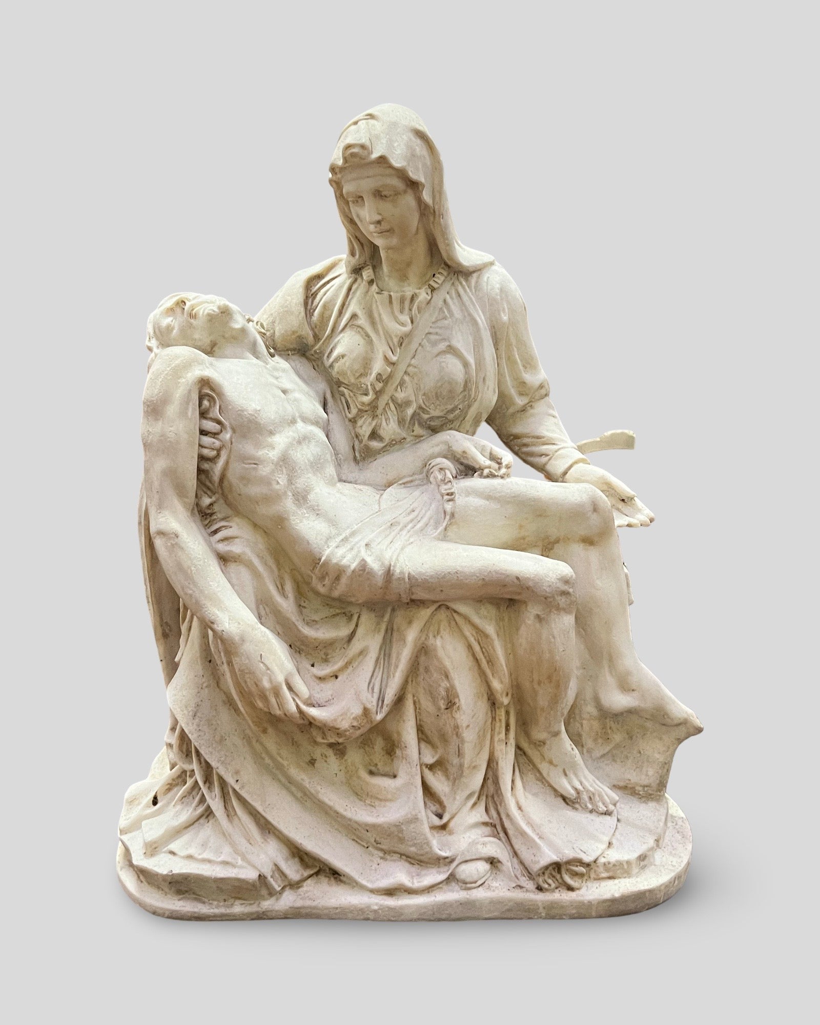 Large Pietà group sculpture — cast devotional figure (20th c. decorative production, Continental Europe)