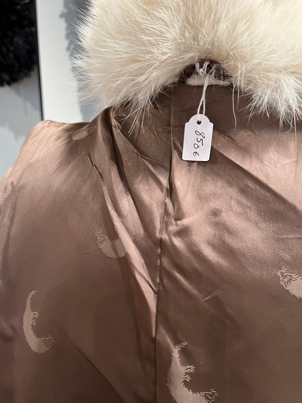 Vintage ivoorwitte bontmantel – Vos