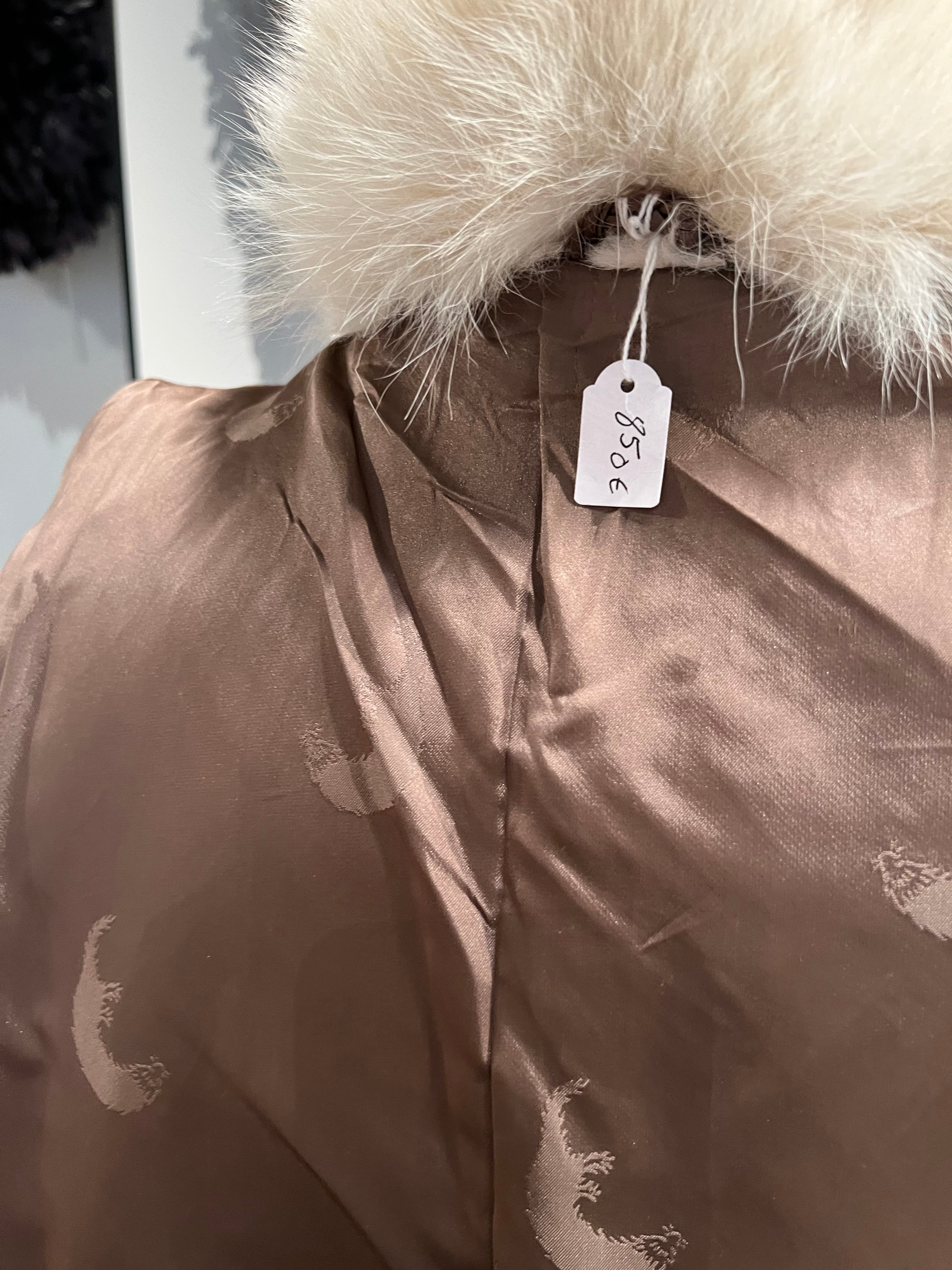 Vintage ivoorwitte bontmantel – Vos