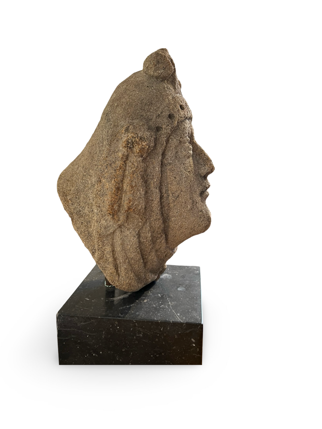 Romanesque-style stone head