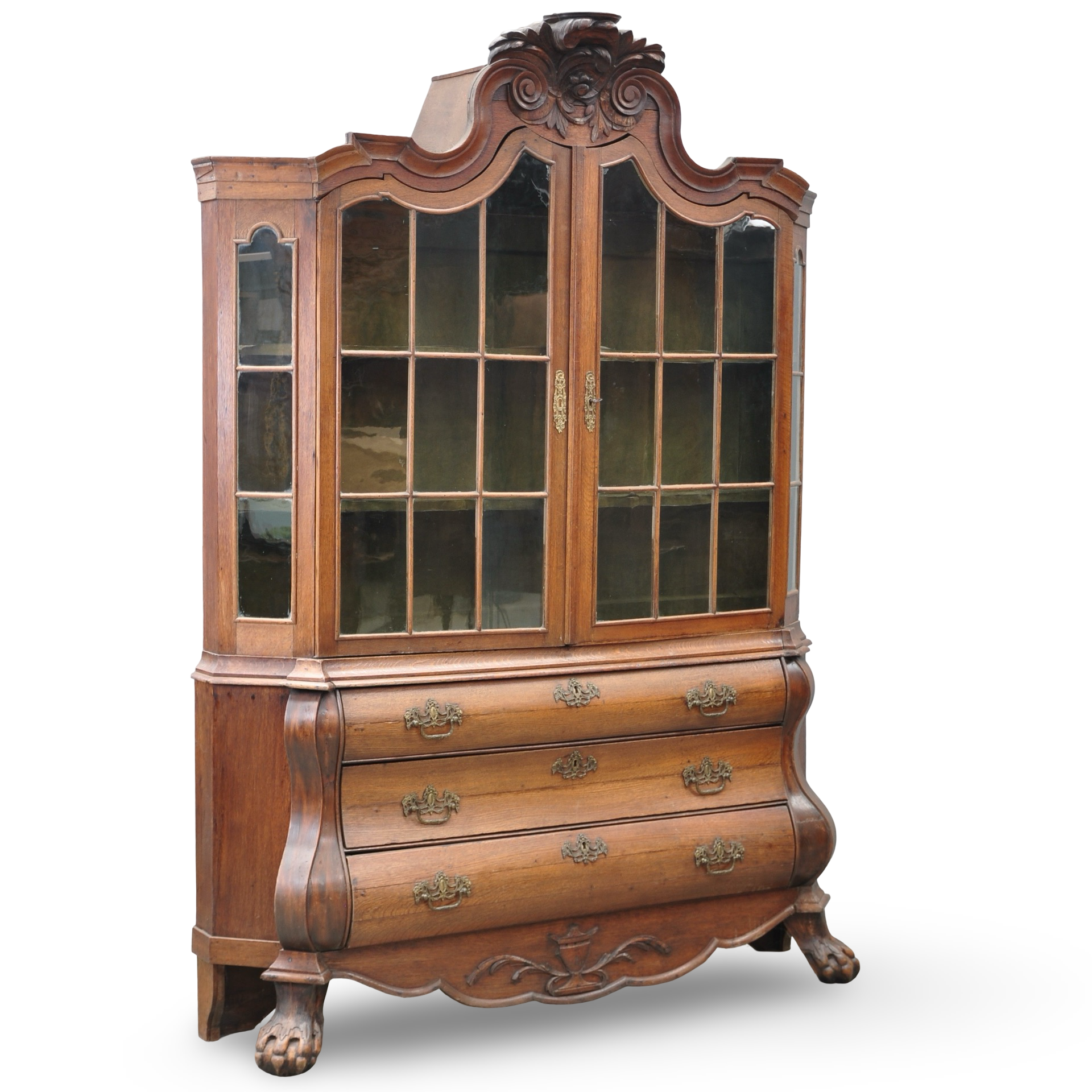 Late 18th-Century Dutch Walnut Display Cabinet