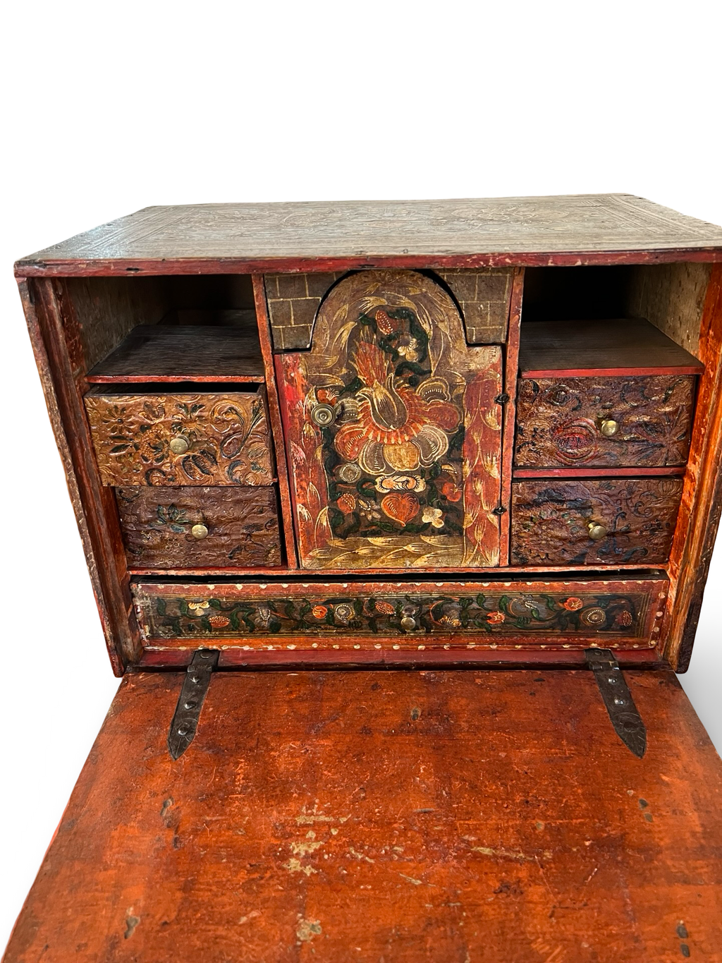 Alpine painted strongbox / travelling cabinet