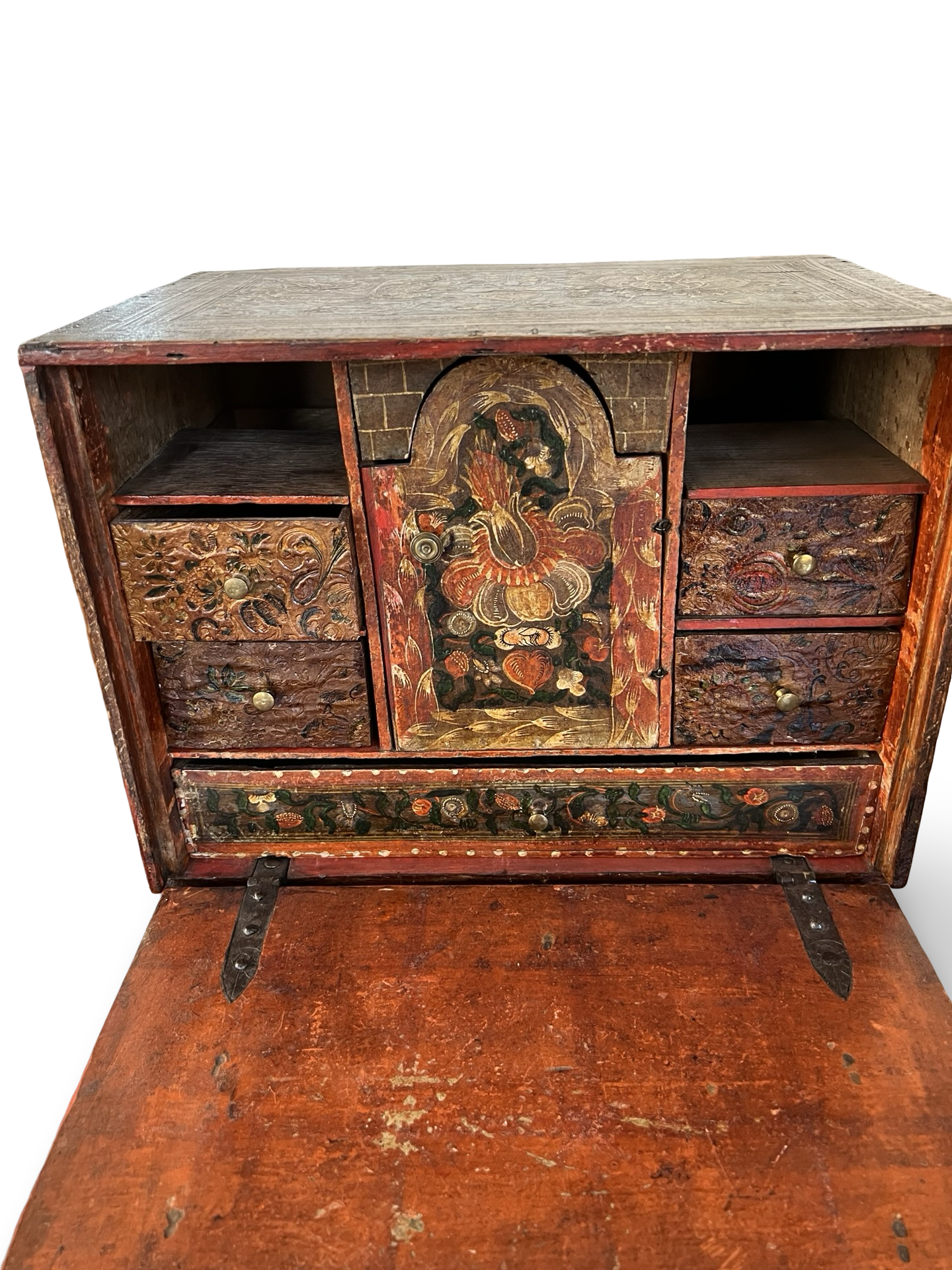 Alpine painted strongbox / travelling cabinet