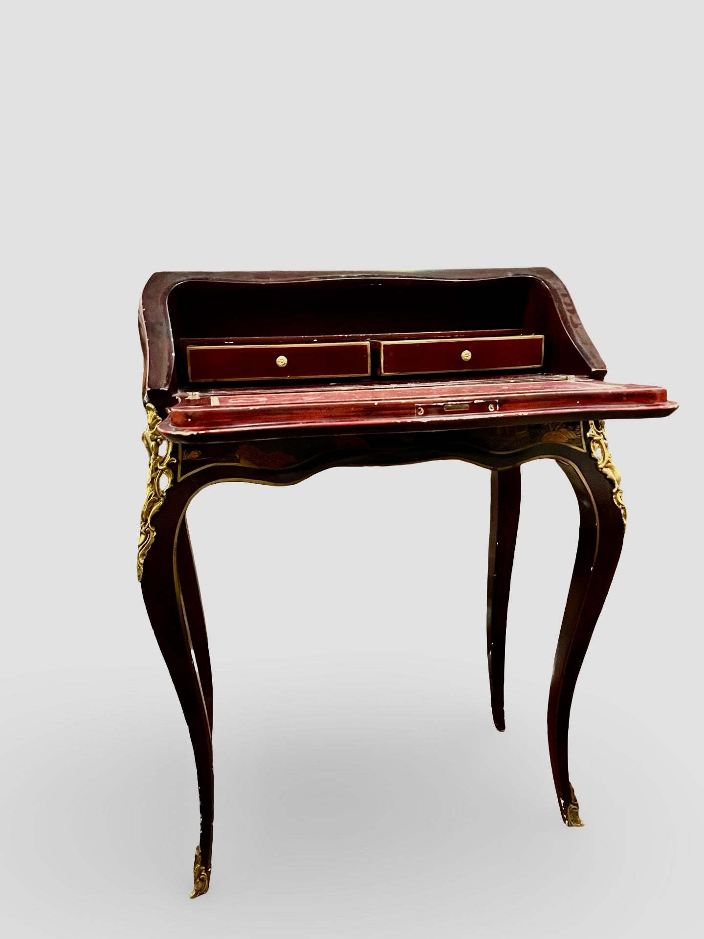 French Chinoiserie Lacquer Ladies’ Writing Desk (Louis XV Revival), c. 1880–1925