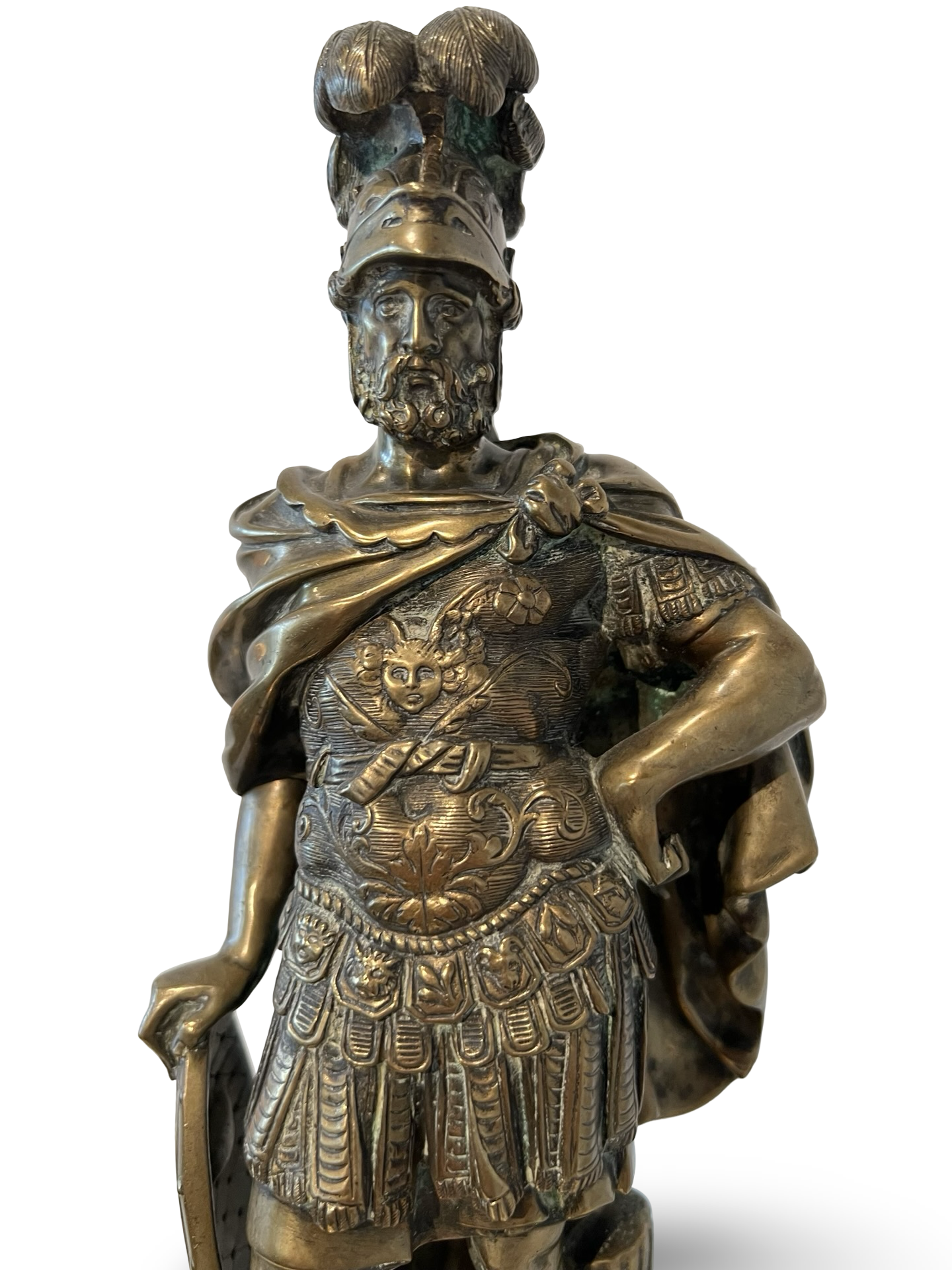 ANCIEN BRONSBEELD VAN ROMEINS STRIJDER – FRANKRIJK, 19E EEUW