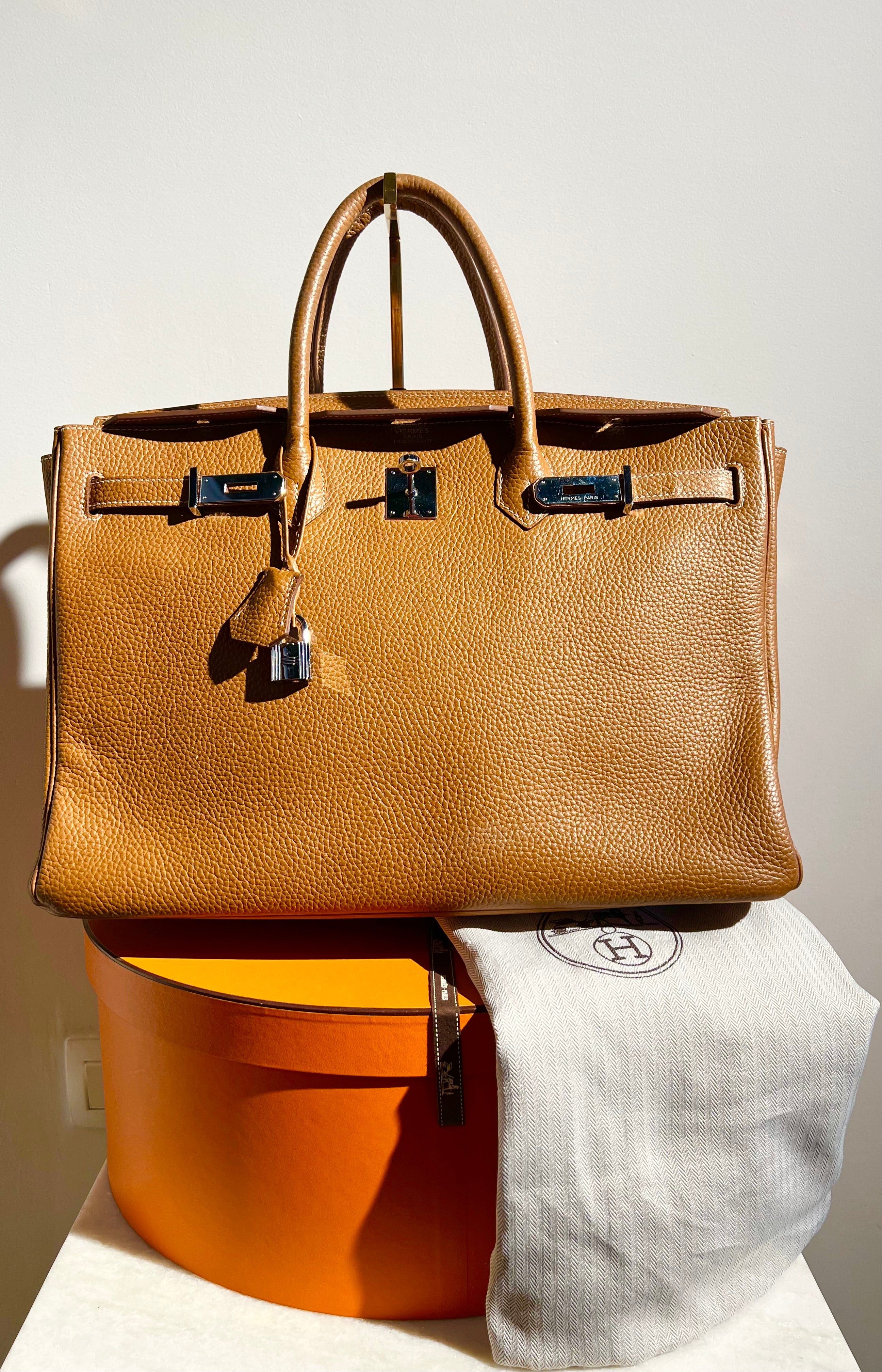 Hermès Birkin 35 – Gold Togo-leer met palladium beslag