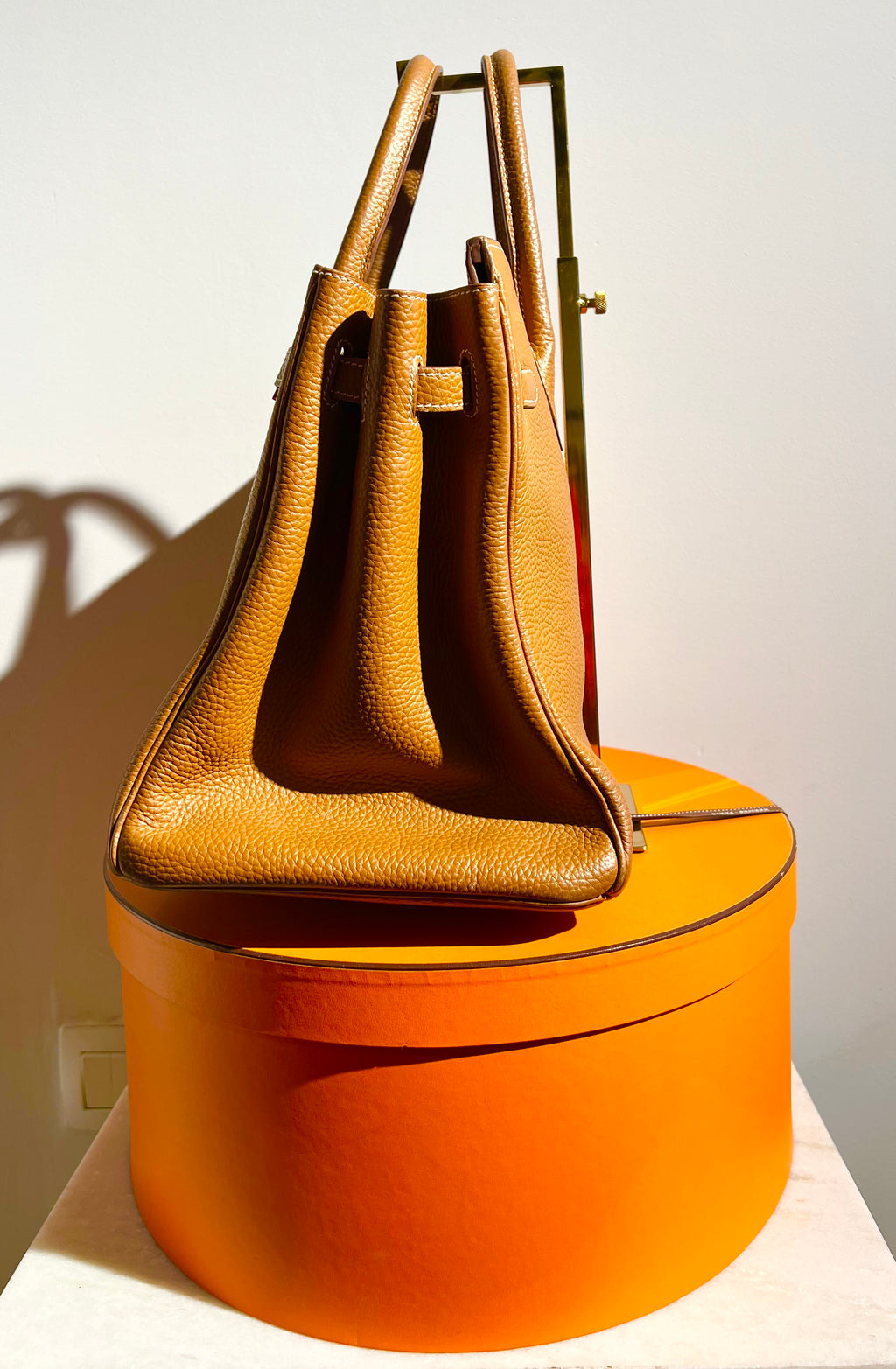 Hermès Birkin 35 – Gold Togo-leer met palladium beslag