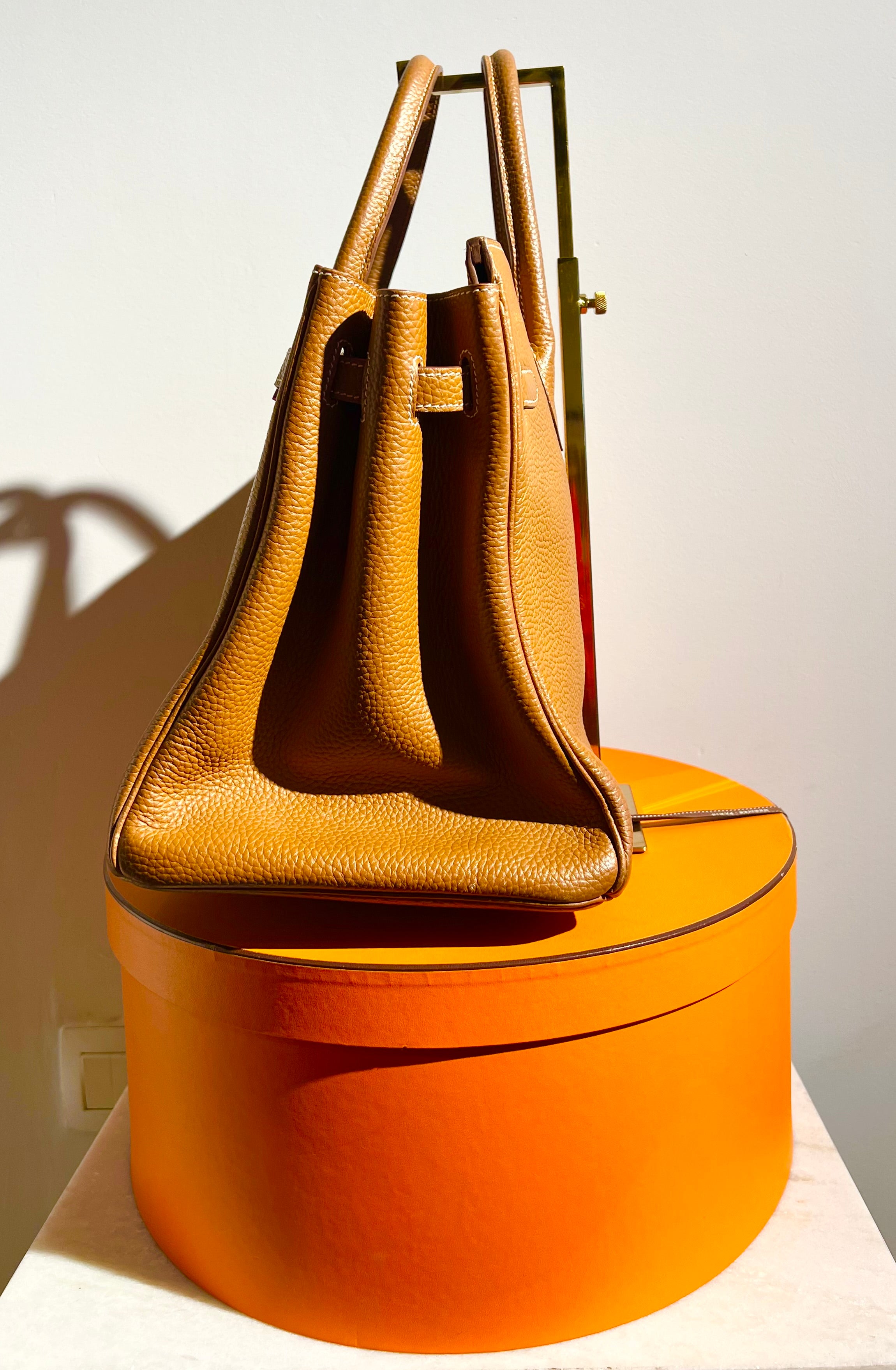Hermès Birkin 35 – Gold Togo-leer met palladium beslag