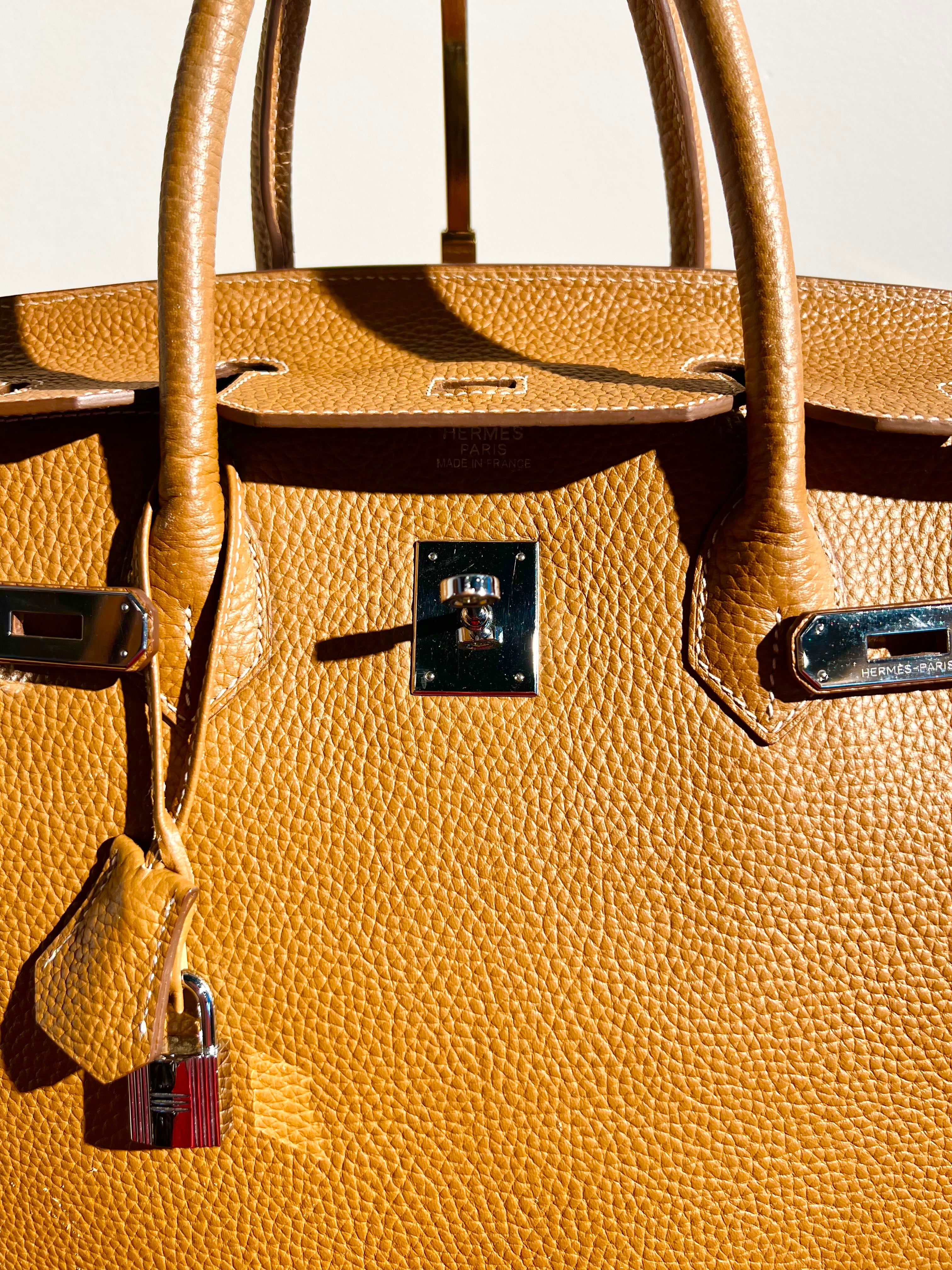 Hermès Birkin 35 – Gold Togo-leer met palladium beslag