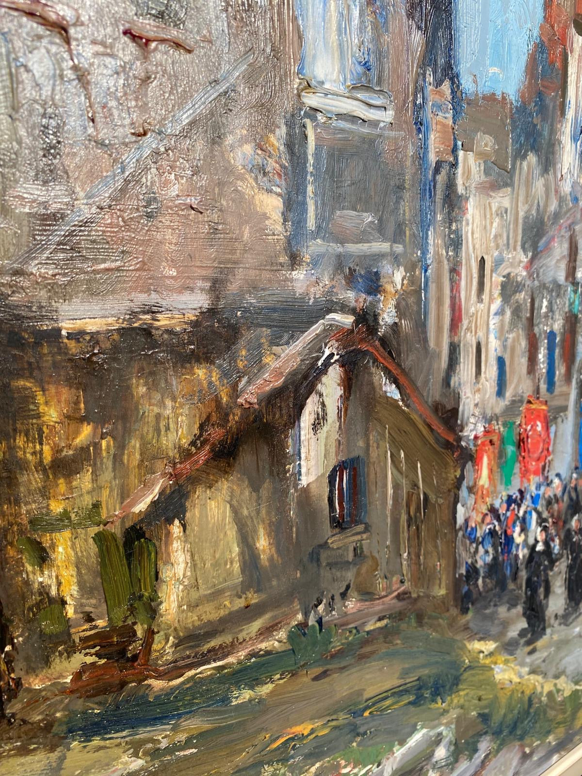 Paul Hagemans (1884–1959) — Mediterranean Procession in the Old Town, Oil on Canvas/Board