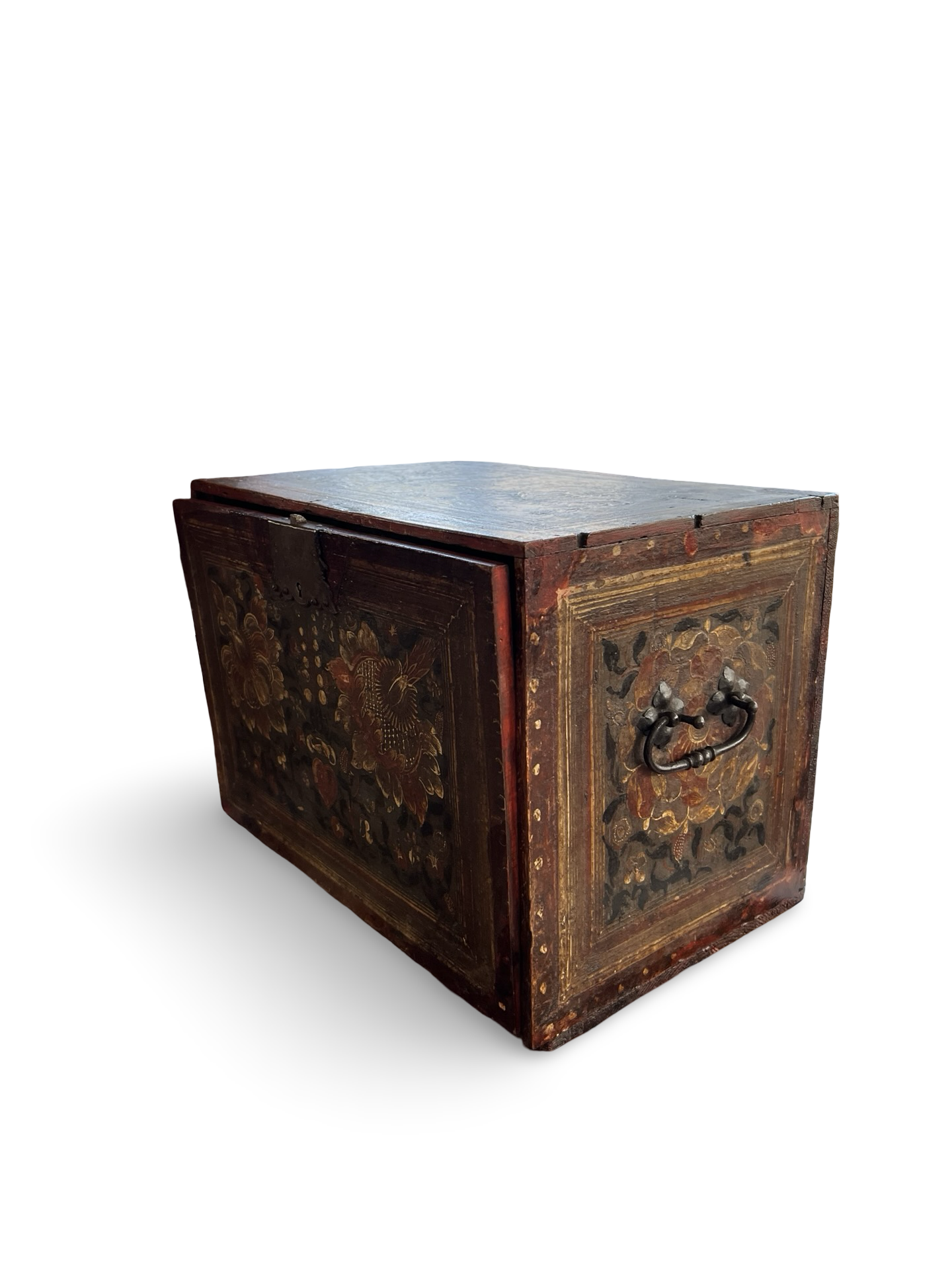 Alpine painted strongbox / travelling cabinet
