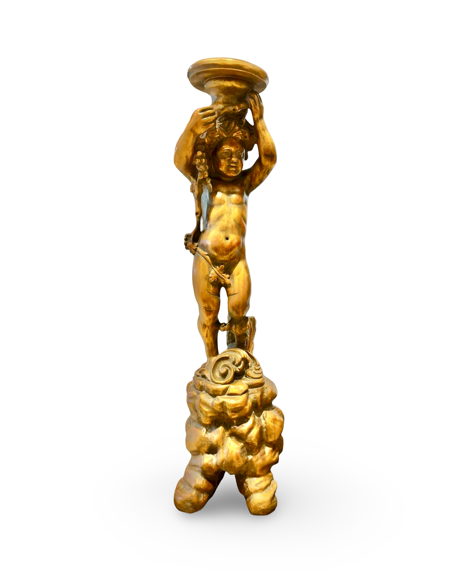 Pair of Neo-Baroque Putti Torchère / Tazza Stands — Northern Italy, c. 1880–1930