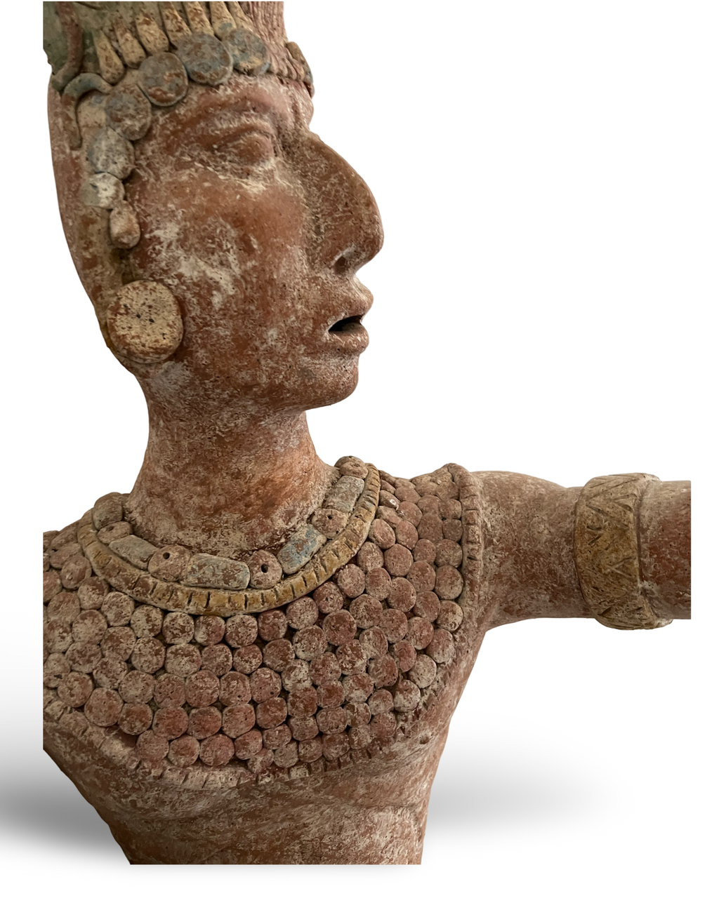 A towering guardian in terracotta