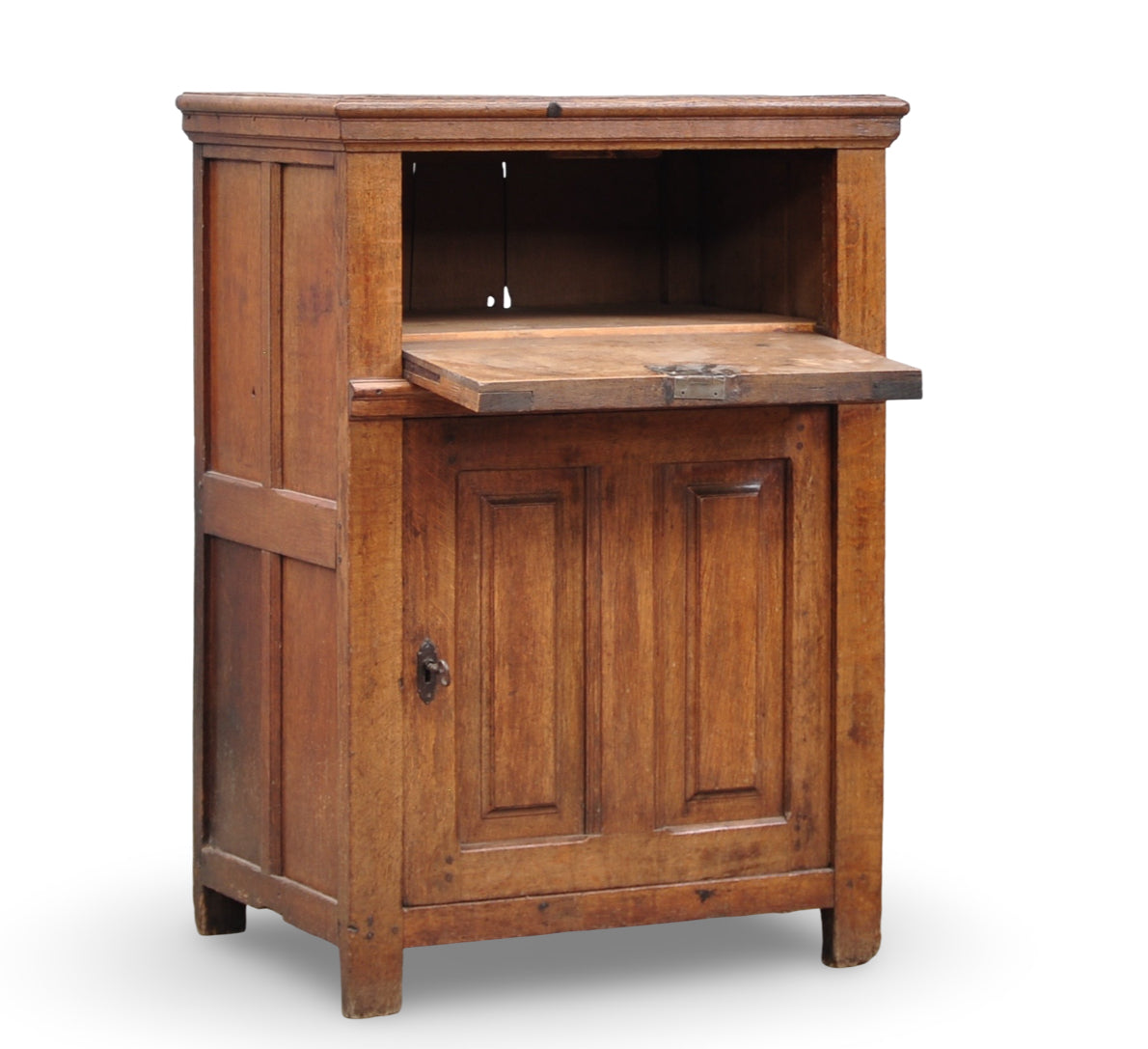 19th-Century French Provincial Oak Bakers’ Cabinet