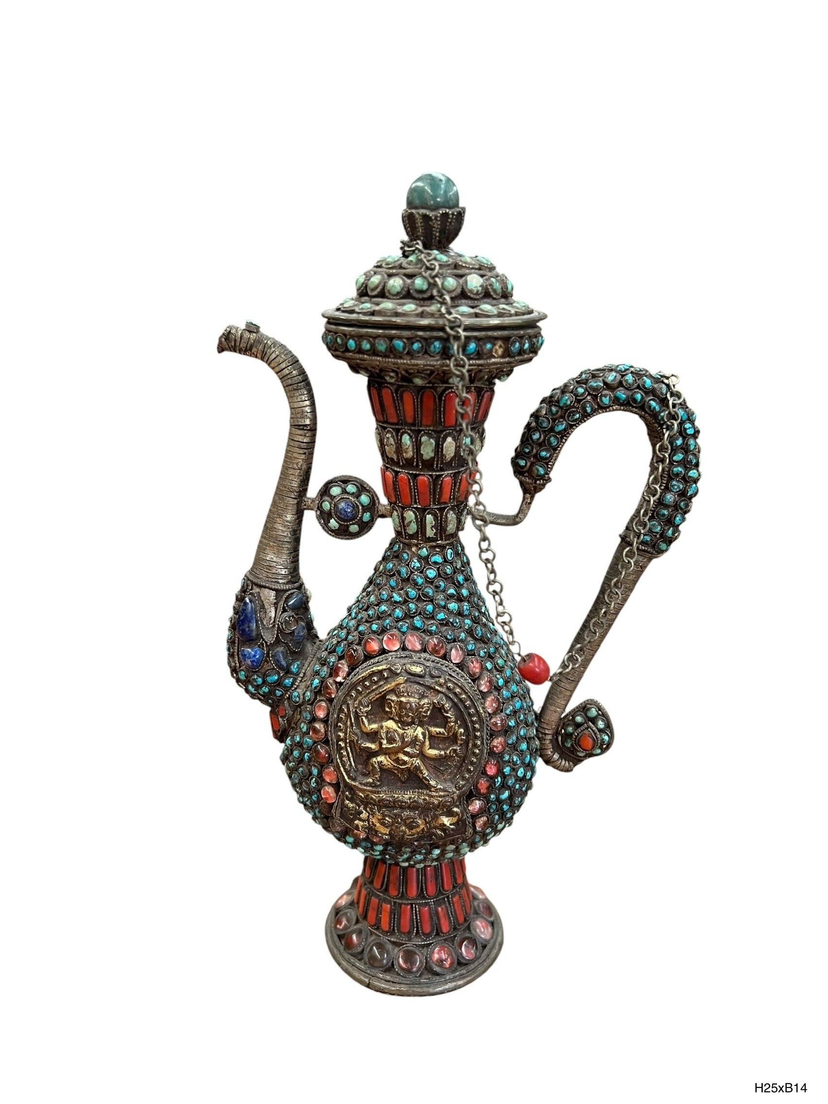 Rituele Theepot met Edelsteeninleg – Vajrapani, Tibet (Lhasa), ca. 1880–1900”