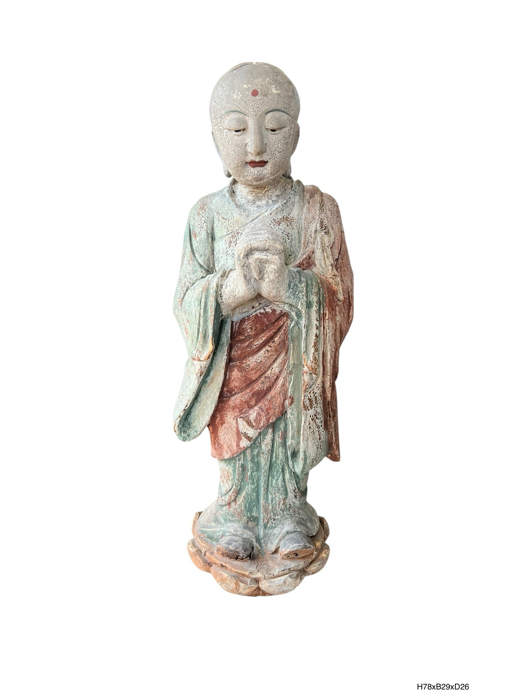 Fiche — Jizō (Kṣitigarbha) in gebedshouding op lotusbasis