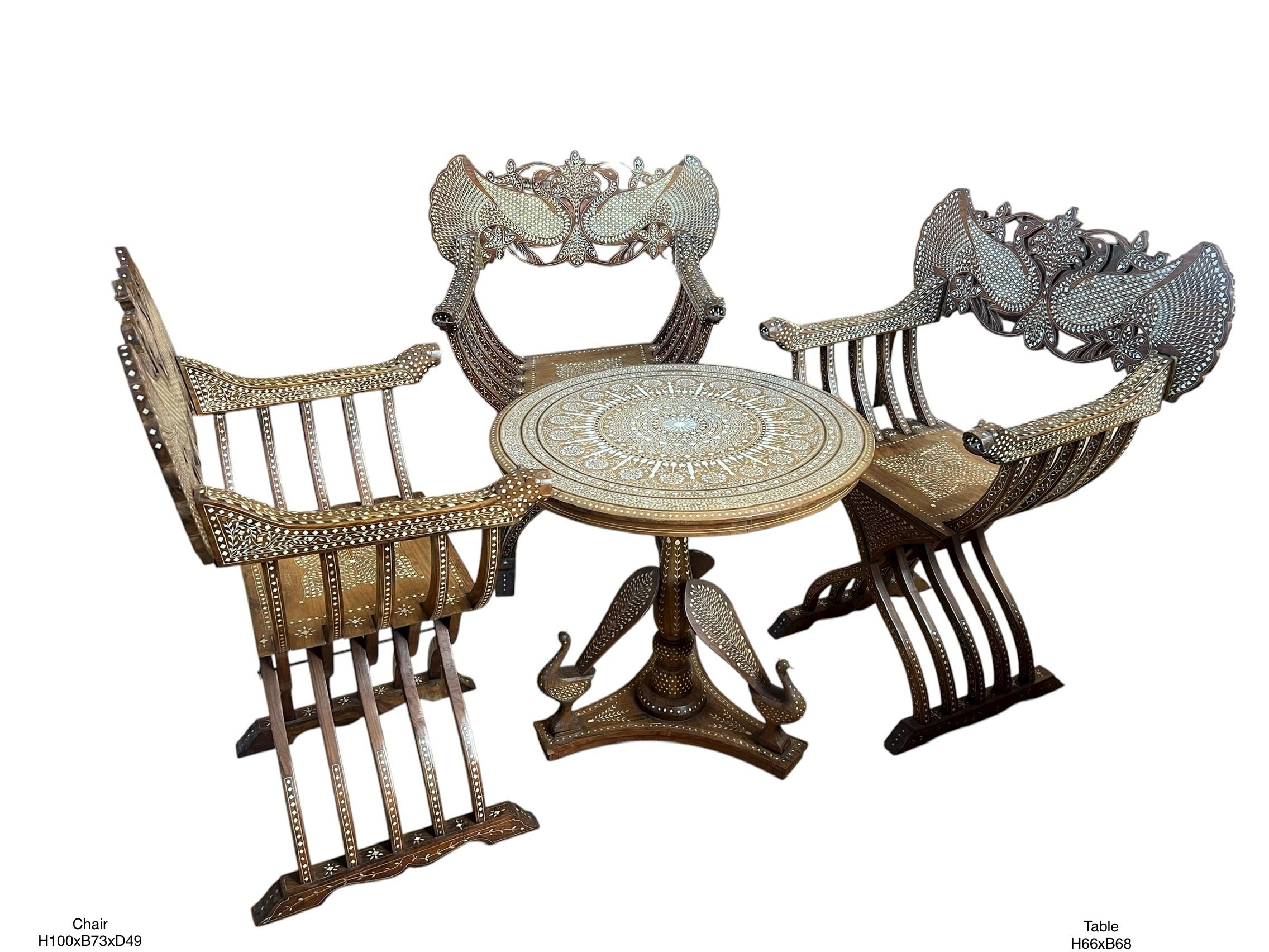 Damascener Parelmoerinleg Salonensemble – Syrië, ca. 1890