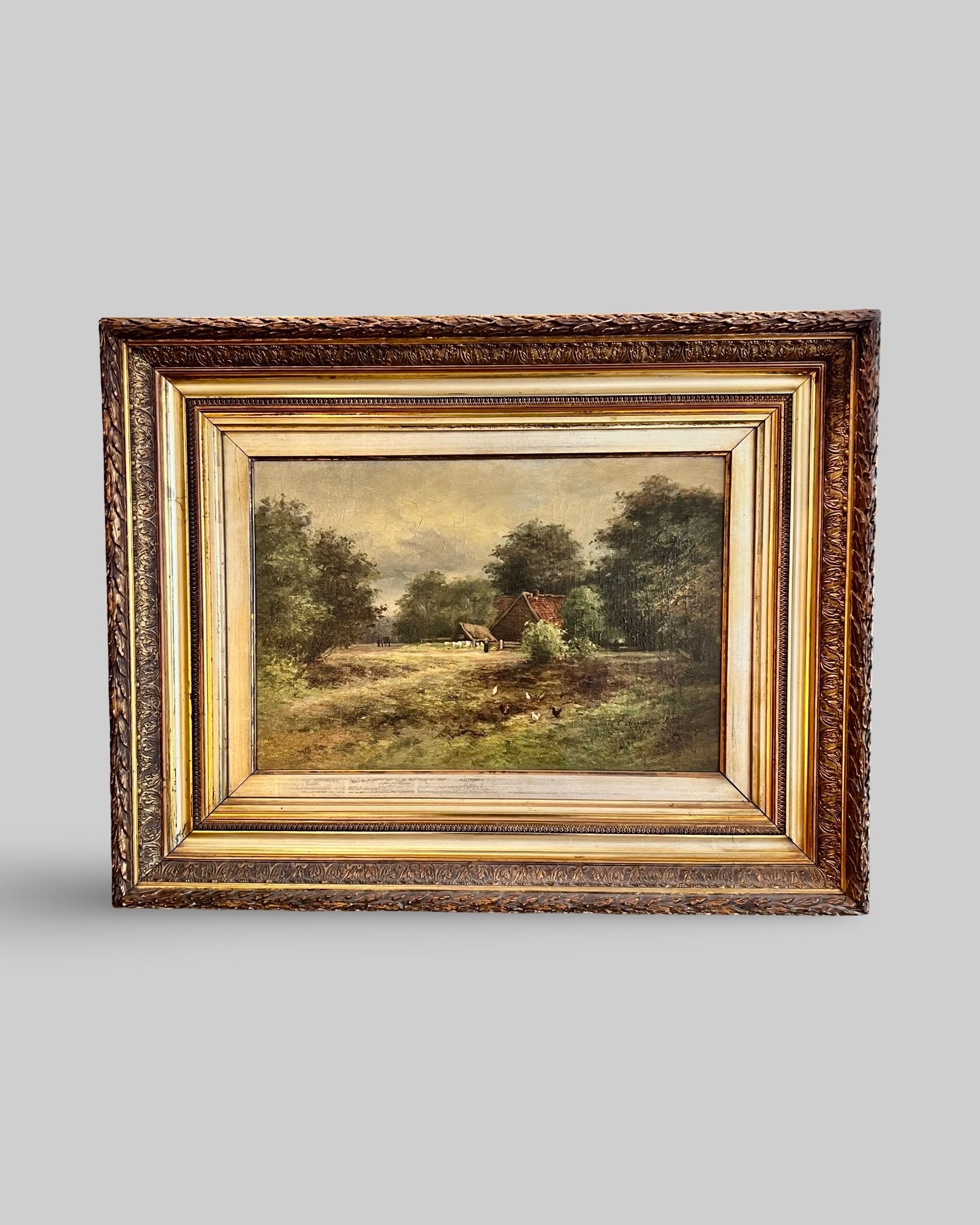 Dutch Pastoral Landscape (Farmyard Scene), 1901 — C. Moens ter Kuile